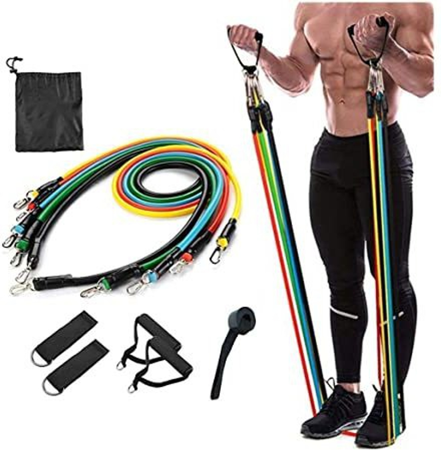 Image of standcart Resistance Bands Set Tubes for Fitness Home Gym Workout Resistance Tube 11 Resistance Band