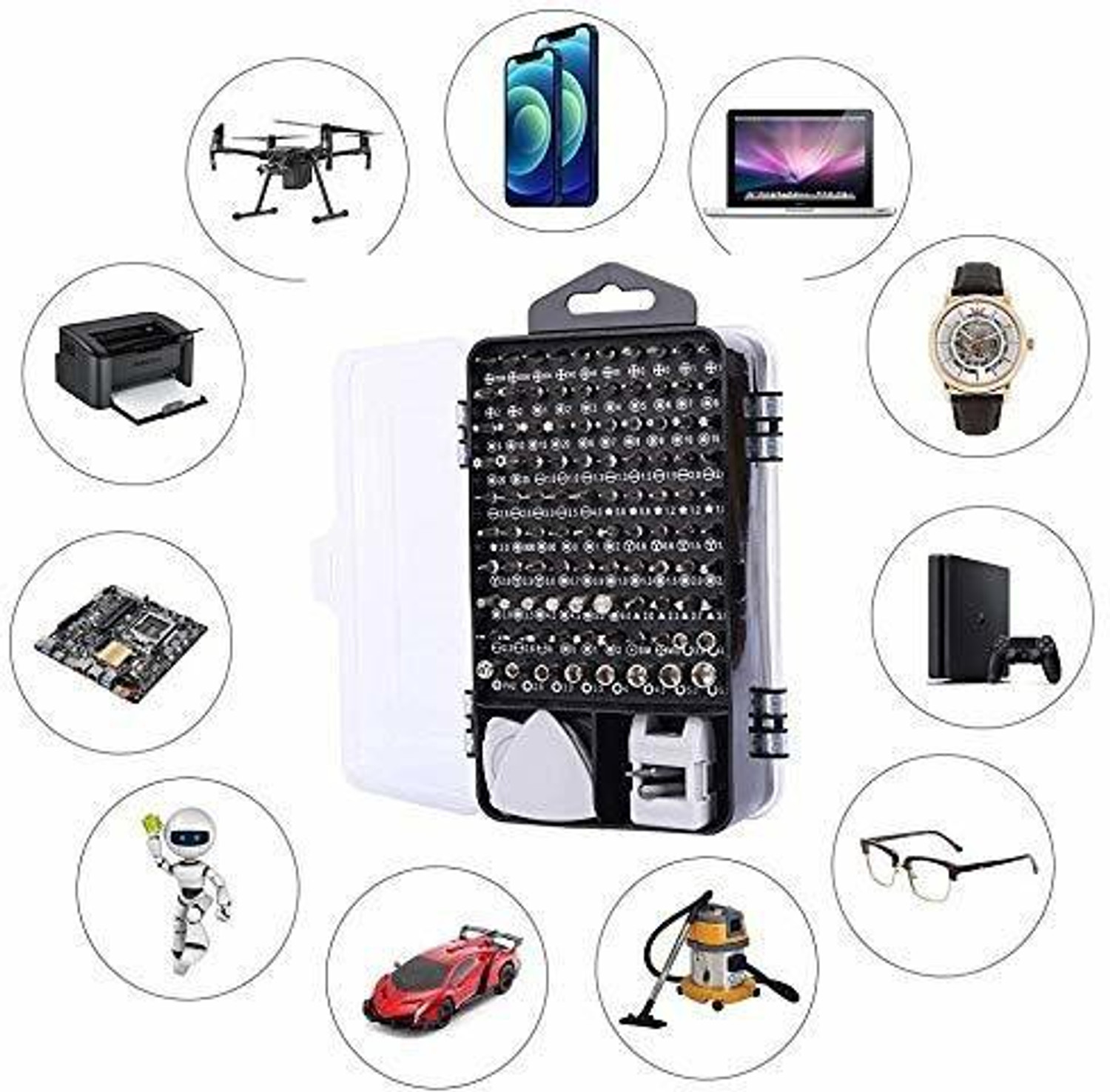 Image of BhalTech 110 in 1 Professional Multi-Function Magnetic Repair Computer Tool Kit Precision Screwdriver Set