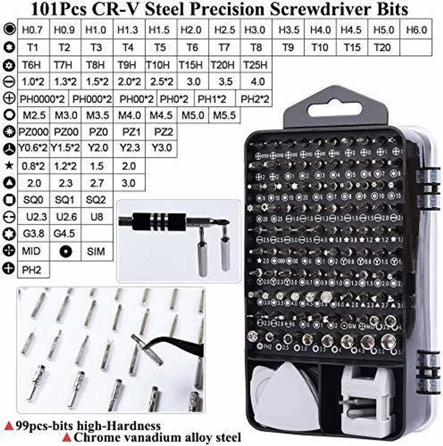 Image of MILONI USA 115 in1 Tool set, Screw driver Set for Mobile, Computer, Laptop repairing Combination Screwdriver Set (Pack of 1)