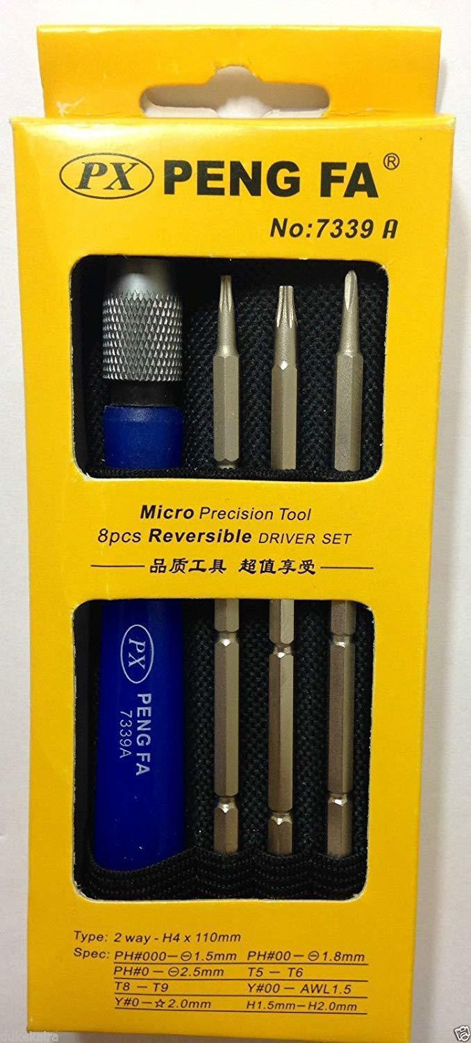 Image of ULTRABYTES 8 in 1 Tool Kit Set Peng FA Micro Precision Reversible Screwdriver Repair Tool Kit set. (7339 A) Precision Screwdriver Set