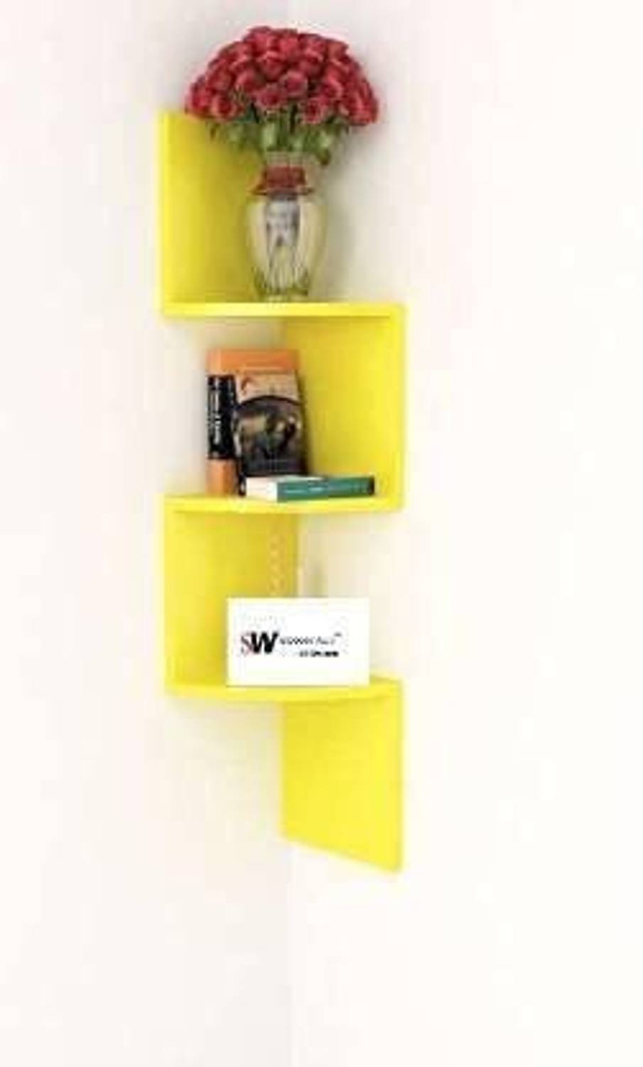 CraftOnline 3 Curved Zigzag Corner Wall Mount Shelf Unit for Home
