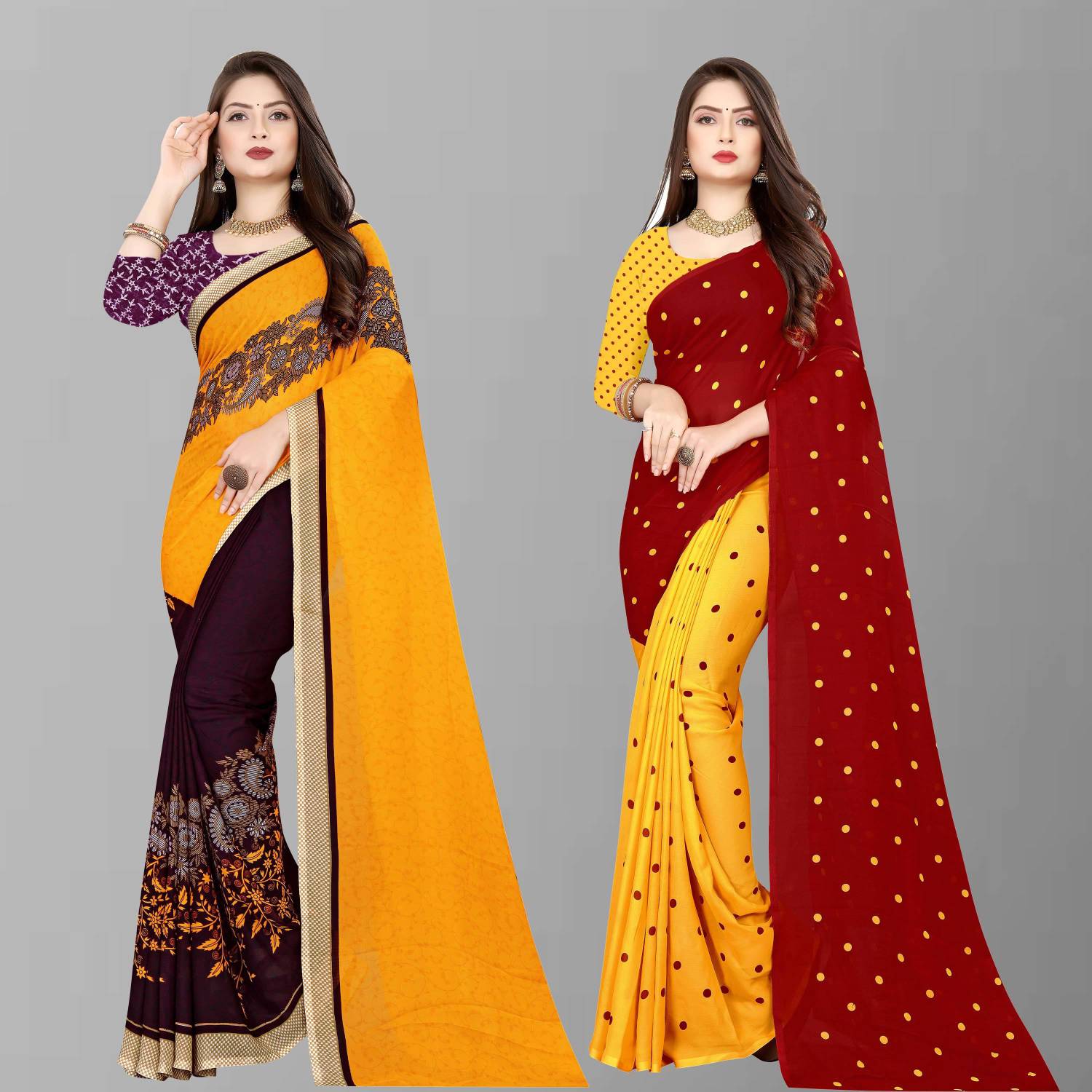 Anand Sarees Floral Print Bollywood Georgette Saree