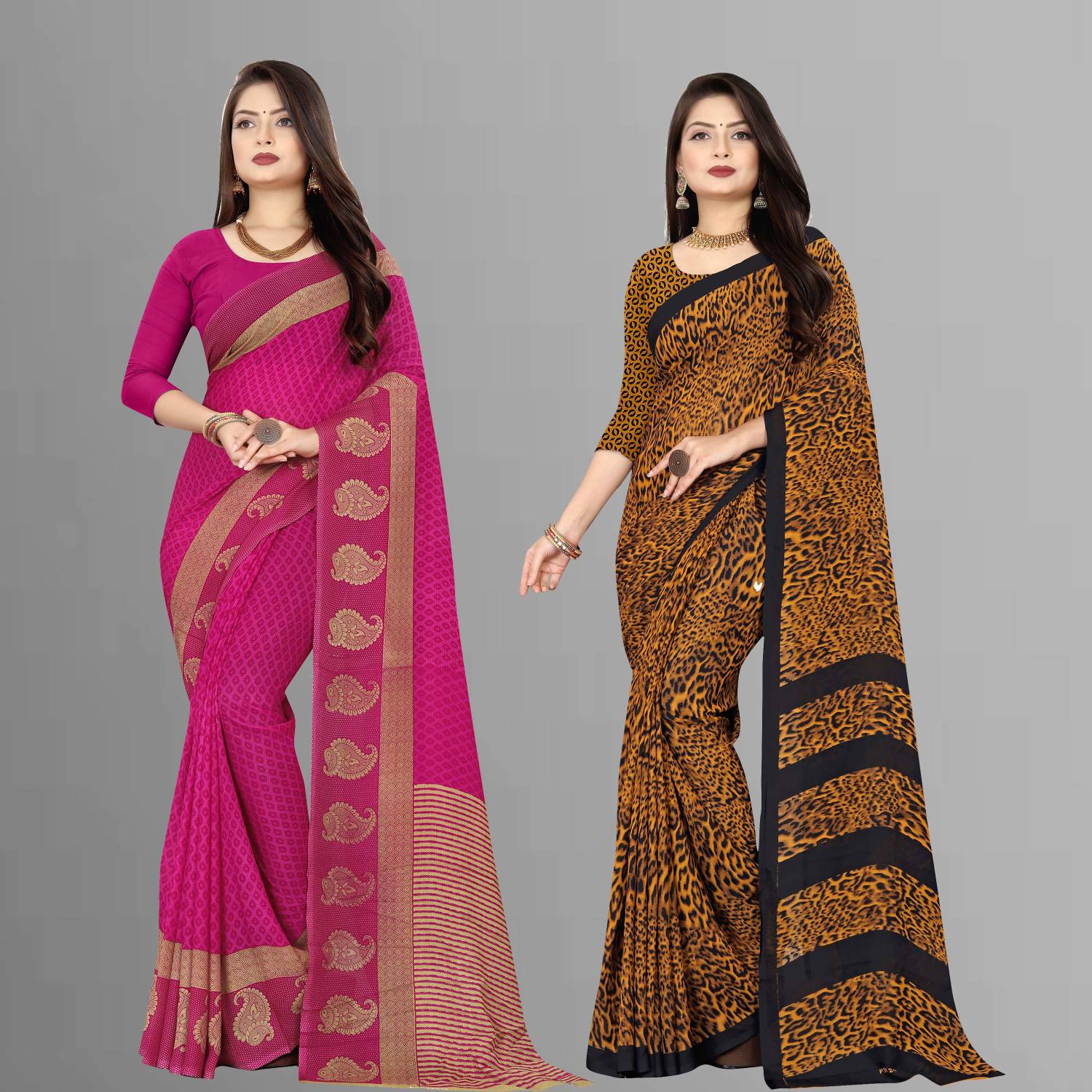 Anand Sarees Printed, Polka Print Bollywood Georgette Saree