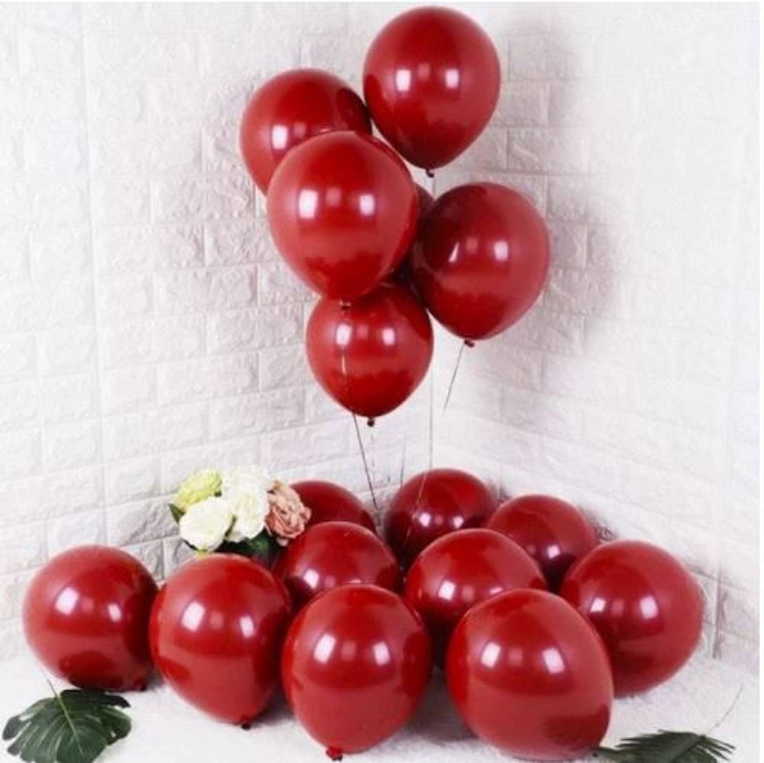 Blisskart Solid Pack of 100 Red Metallic Balloons for Birthday Decoration / Anniversary Party Decoration, Balloon