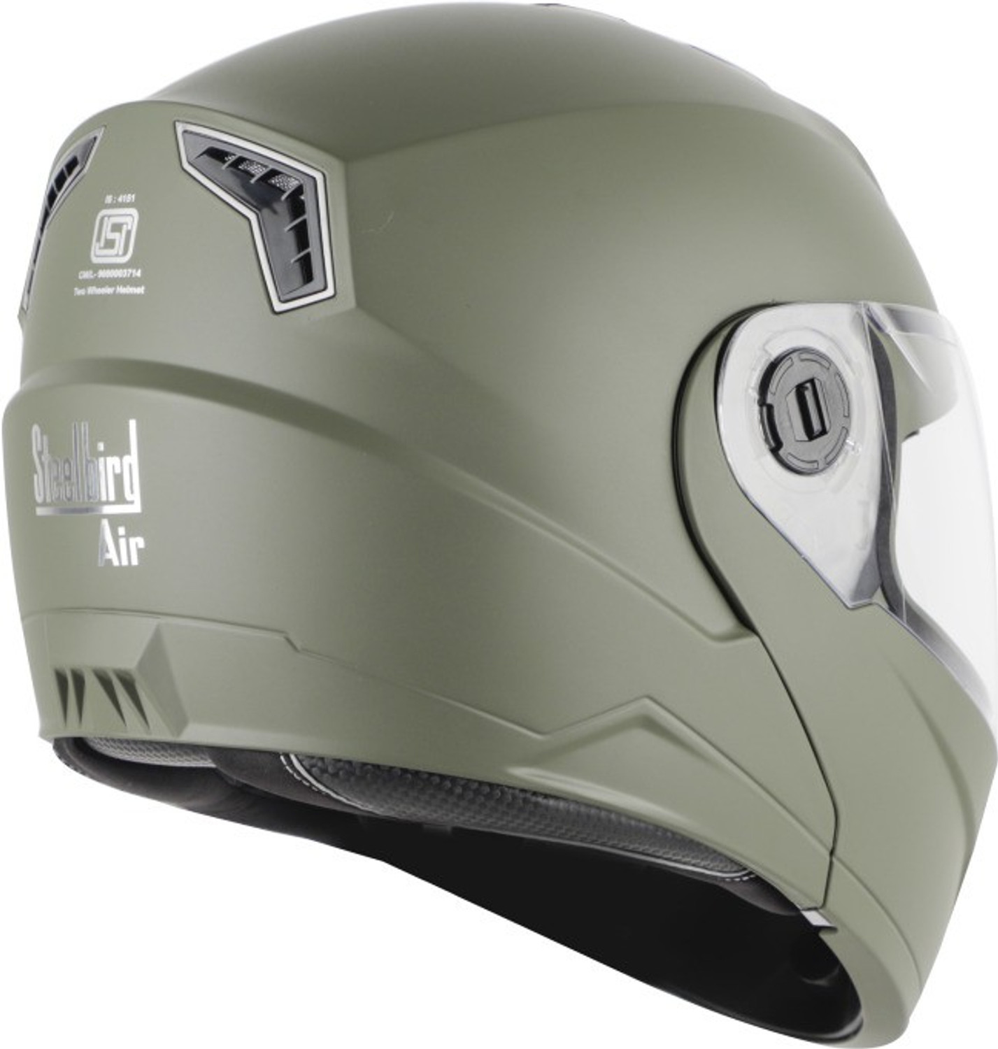 Image of Steelbird Air SBA-7 HI-QUALITY DASHING FLIP-UP BATTLE GREEN 580 MM SIZE (M) Motorbike Helmet