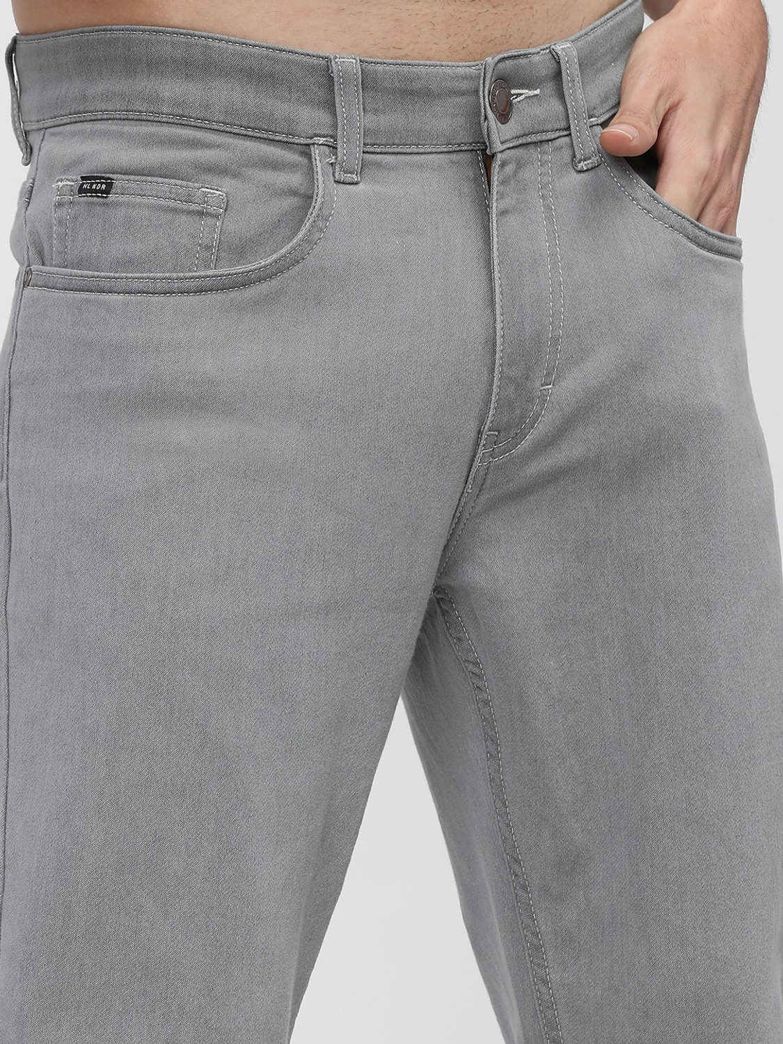 Image of HIGHLANDER Tapered Fit Men Grey Jeans