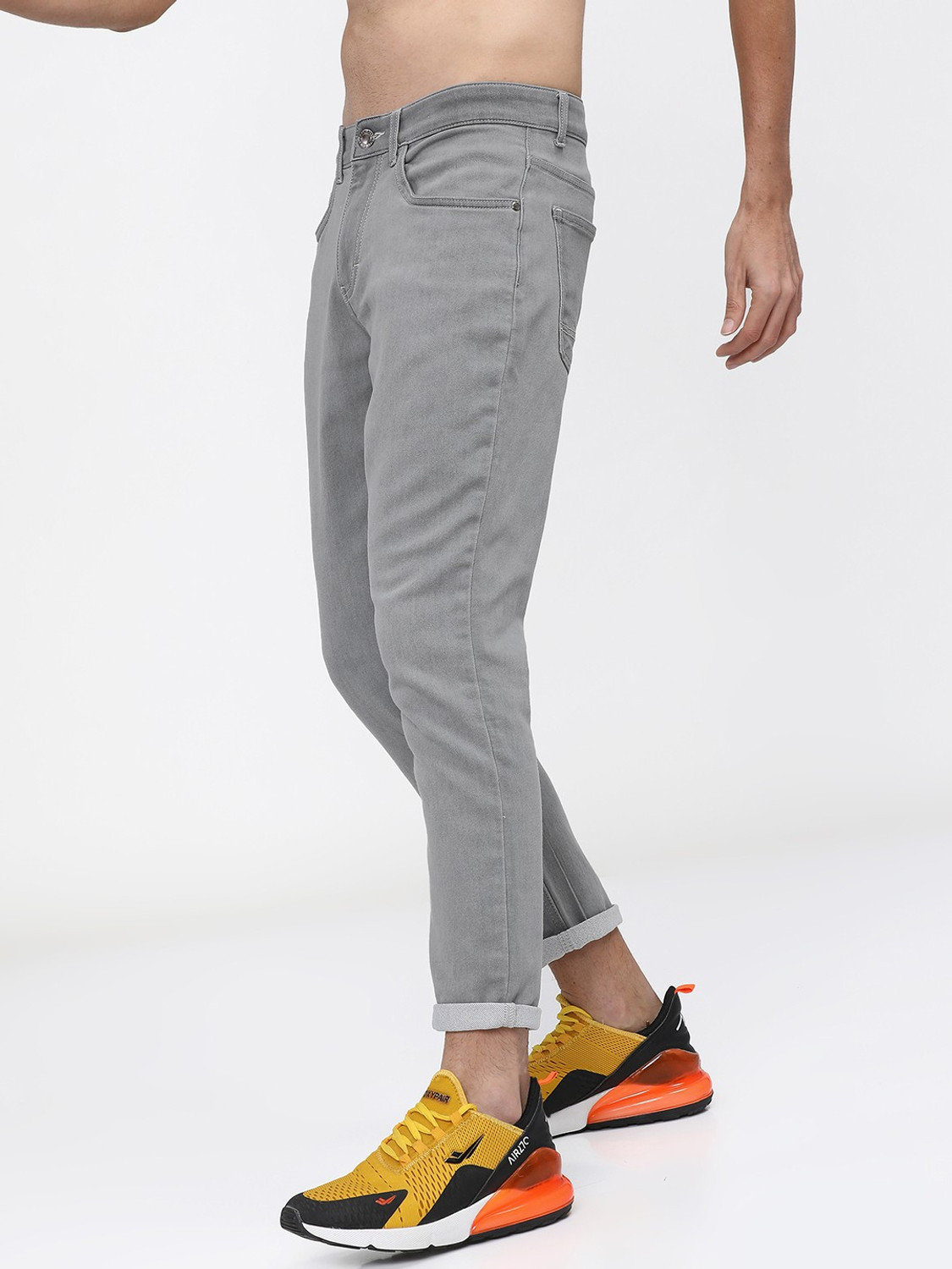 Image of HIGHLANDER Tapered Fit Men Grey Jeans