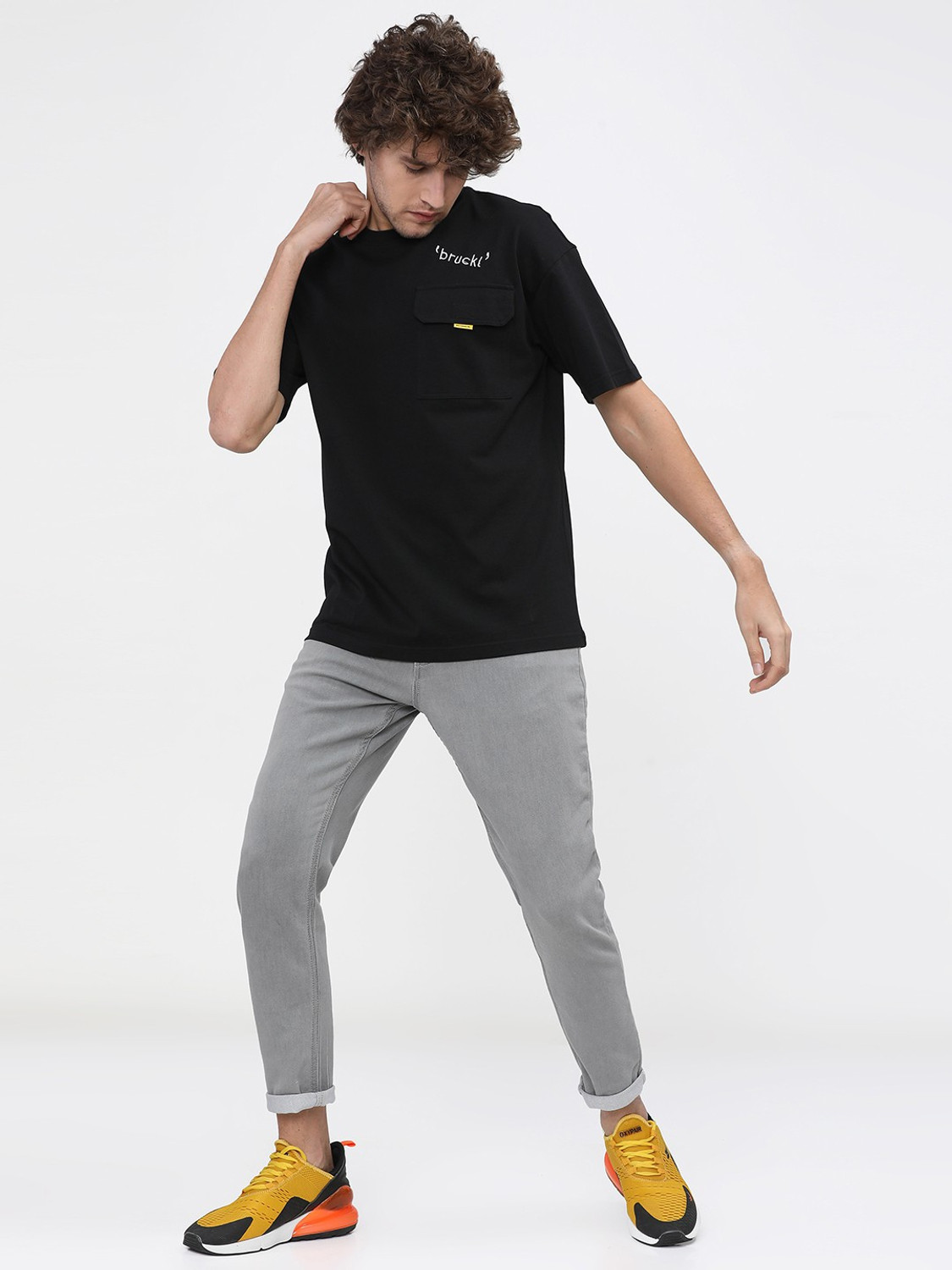 Image of HIGHLANDER Tapered Fit Men Grey Jeans