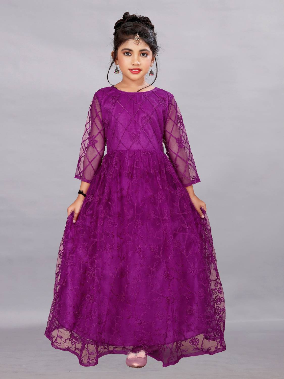 Apnisha Girls Maxi/Full Length Festive/Wedding Dress