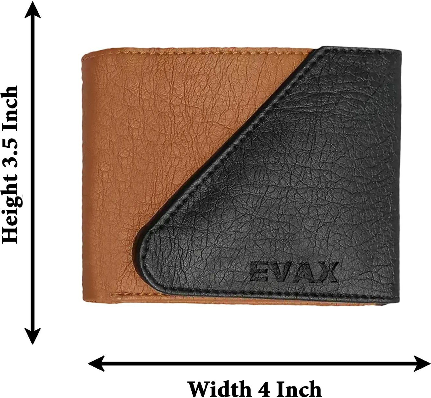 Image of Evax Men Casual Black Genuine Leather Wallet (7 Card Slots, Pack of 2)