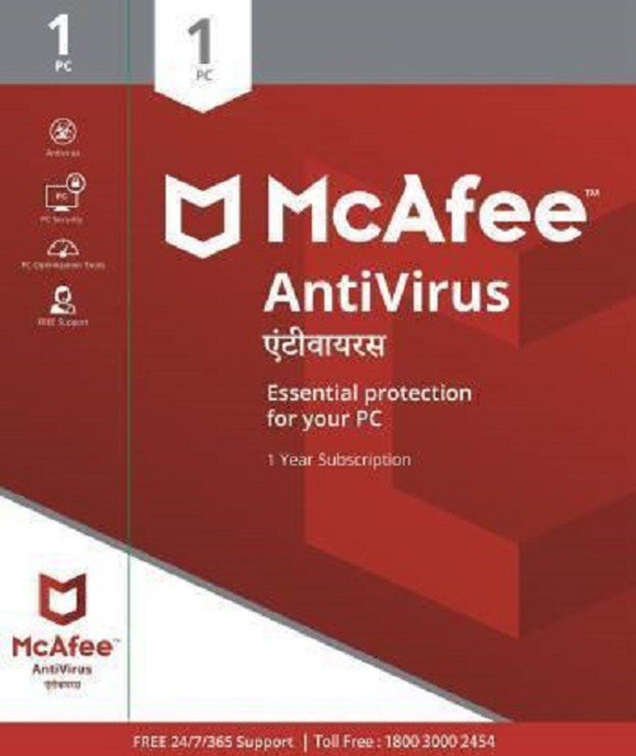 Image of McAfee Anti-virus 1 User 1 Year