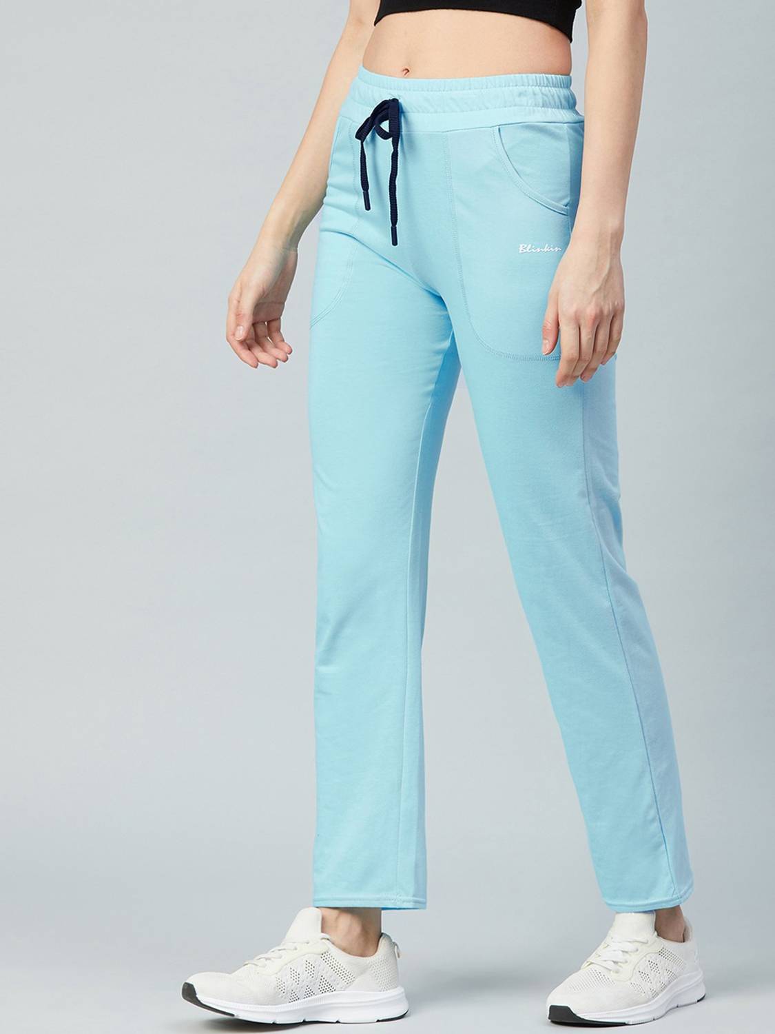 BLINKIN Solid Women Light Blue Track Pants