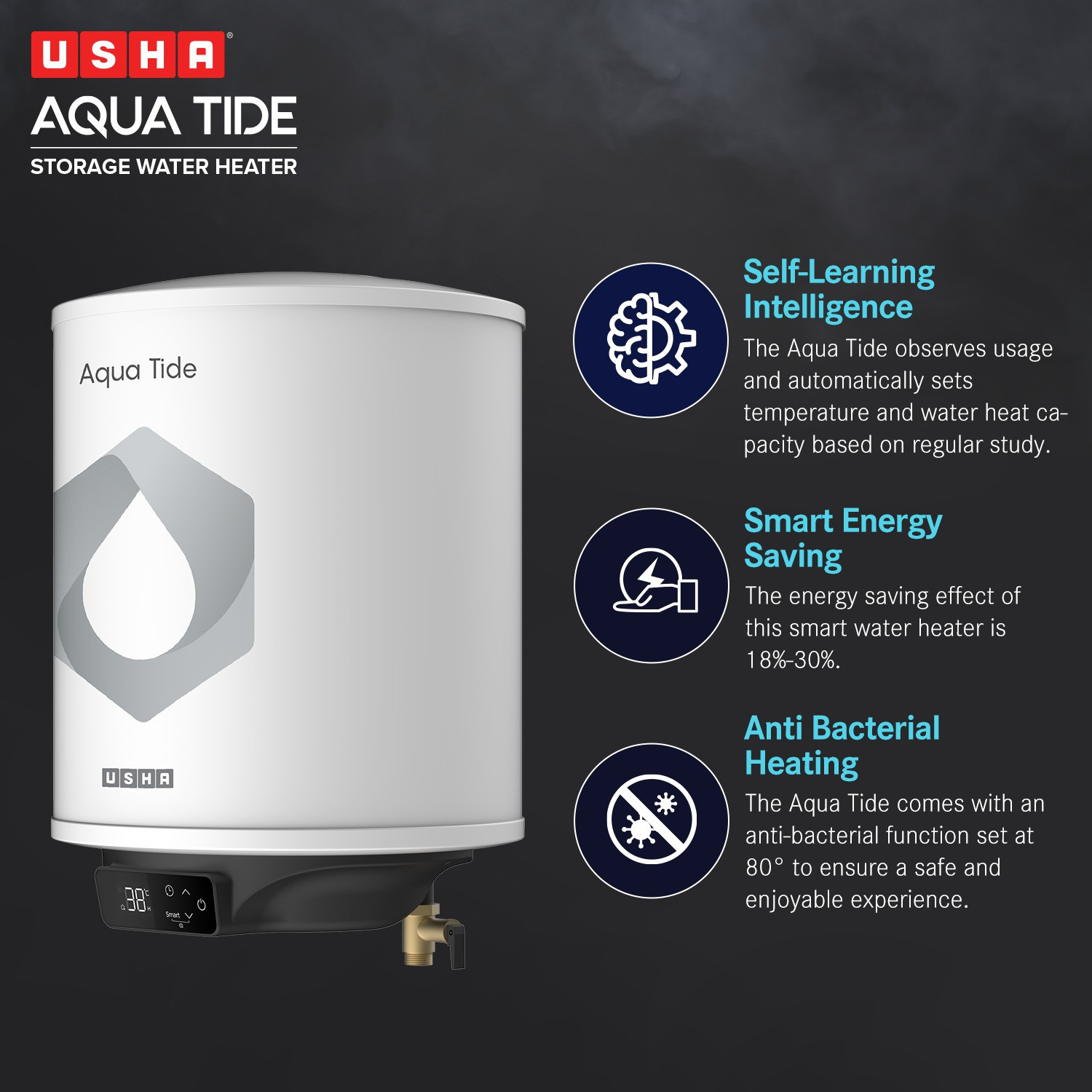 Image of USHA Aqua Tide 25 L Storage Water Geyser