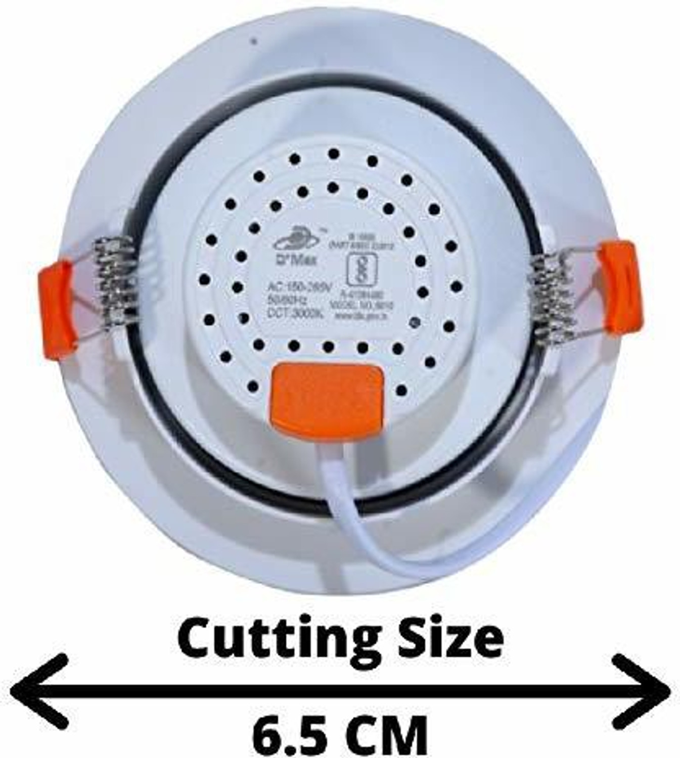 Image of D'Mak COB Spot Light - 6 Watt - ROUND - White (6500K), Pack of 3 Recessed Ceiling Light Ceiling Lamp