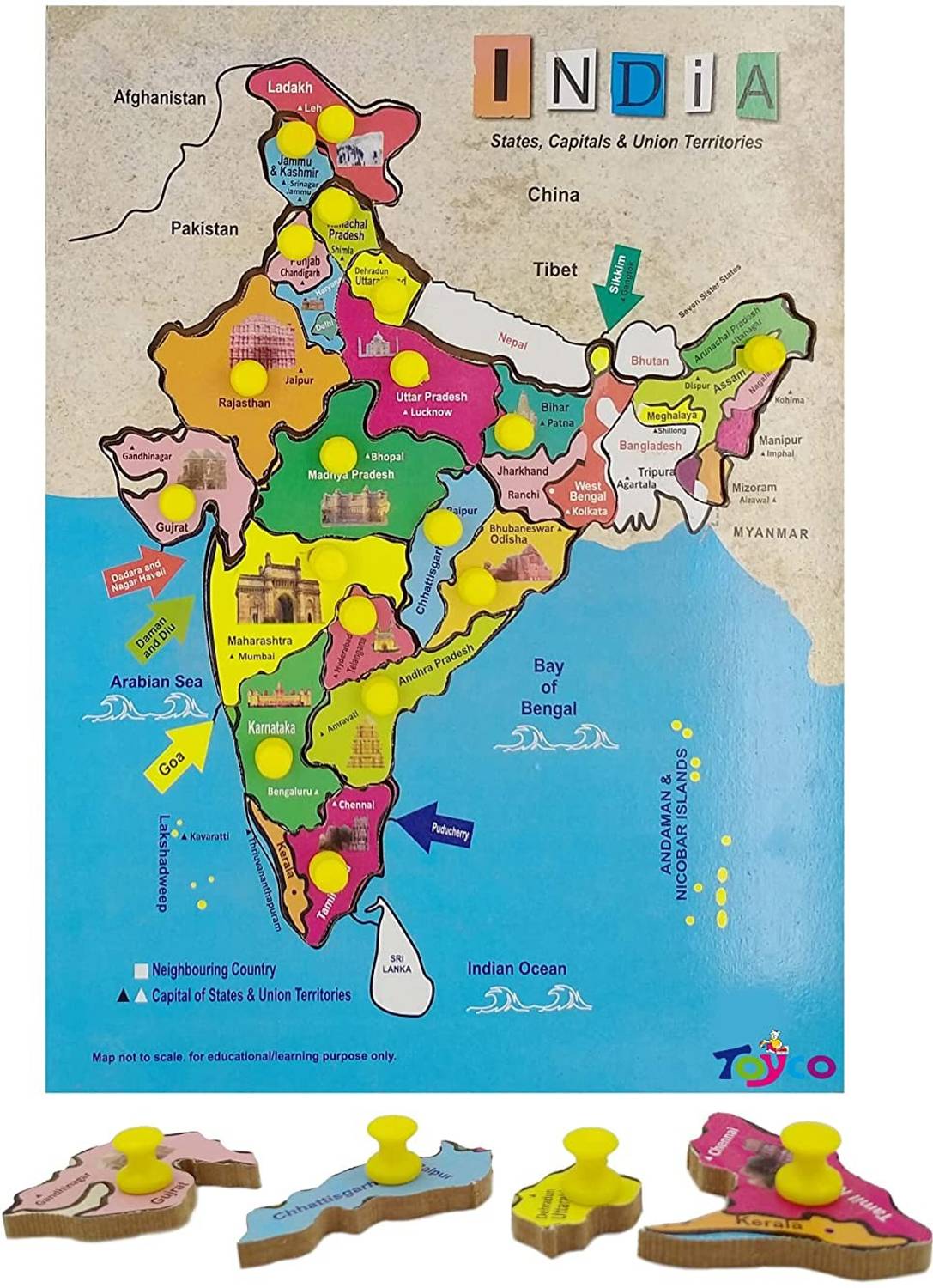 AMUSING India Map for Kids, India Map Puzzle, India Game for Kids, Kids India Map
