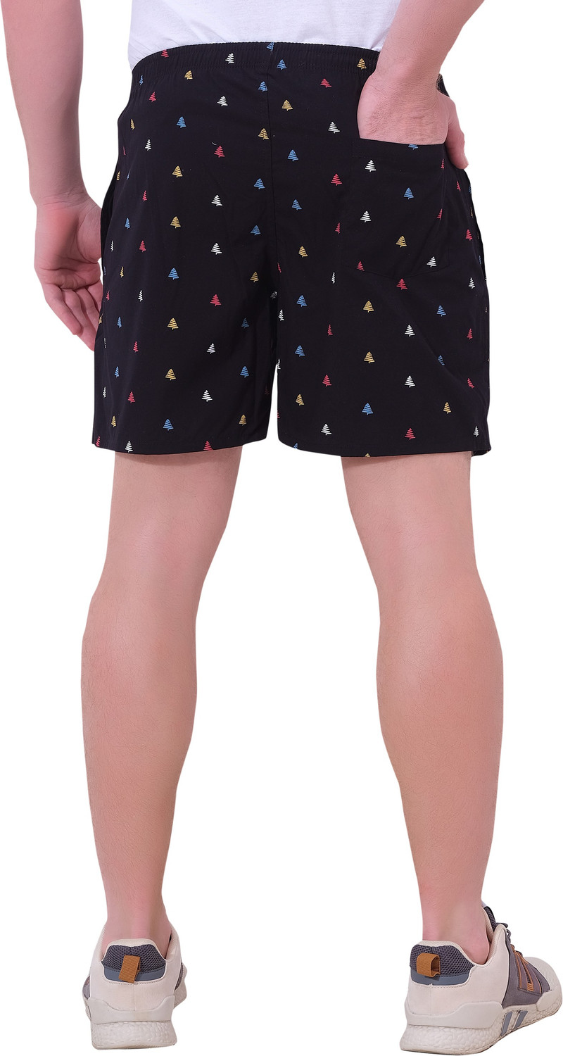 Image of String Printed Men Black, Maroon Boxer Shorts