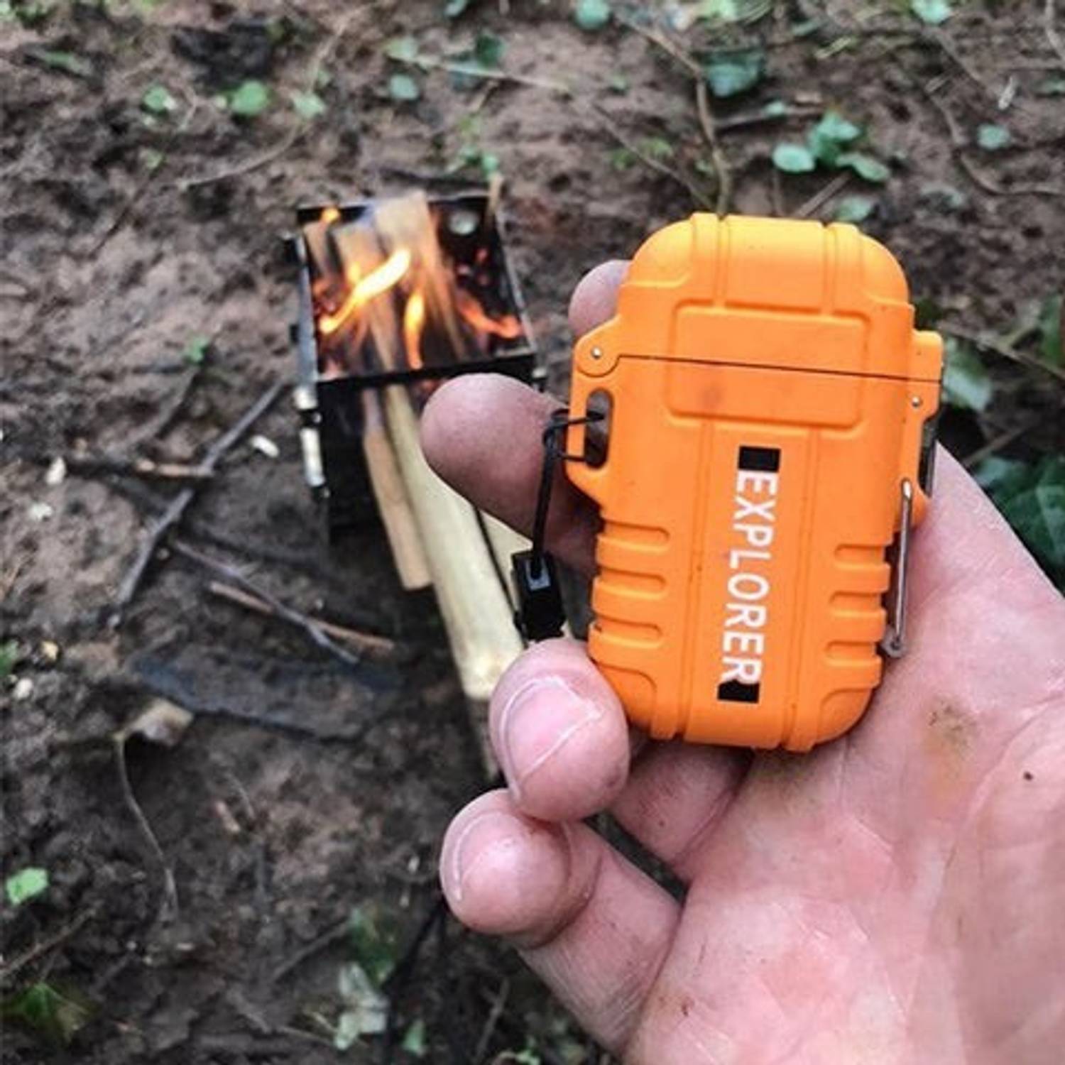 Explorer Waterproof Protective Case Electronic USB Plasma Double Arc  Rechargeable Cigarette Lighter ( Tesla Coil ) | Green Color | Best for  Hiking And Rough Use | USB Rechargeable Flameless Dual Electric