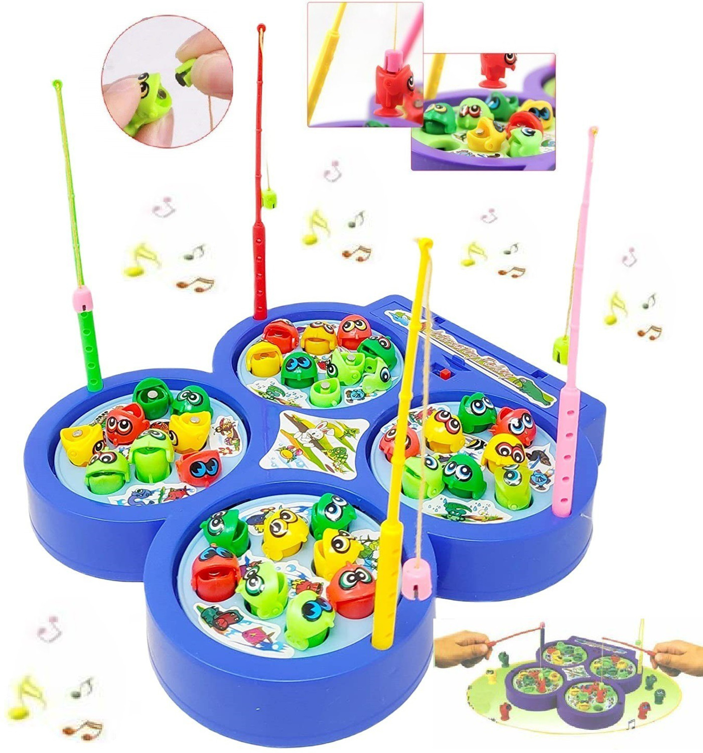 Image of Bestie Toys Magnetic Fishing Game Board Set Fun Game (4 Fishing Rods , 32 Fish) Party & Fun Board Game