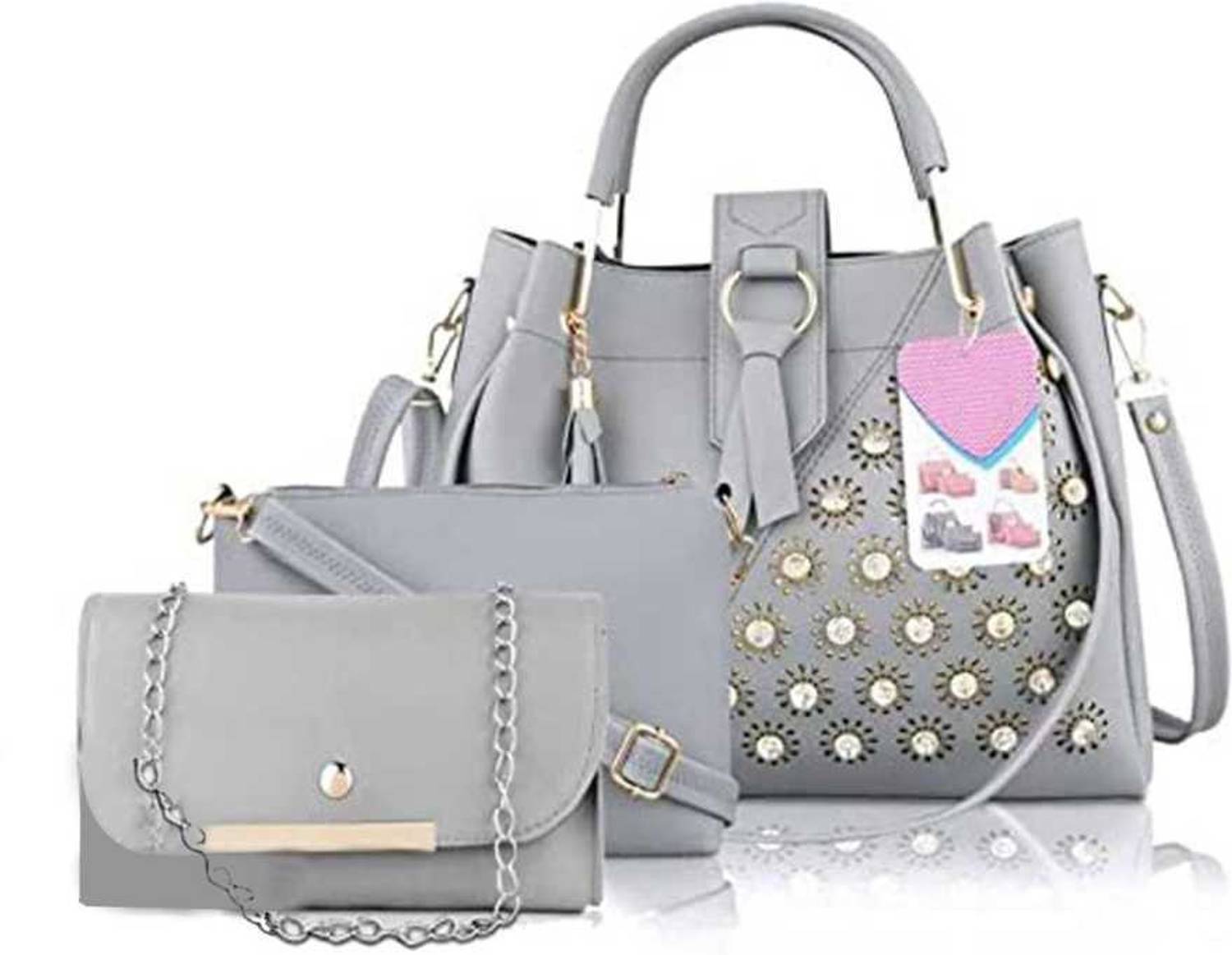 Women Craft Women Grey Hand-held Bag