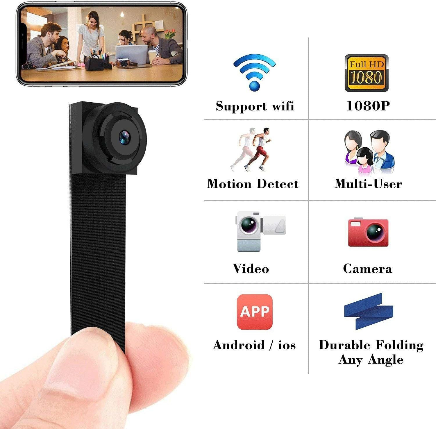 Image of FEERO 1080 Full HD Spy Wireless Small Camera with WiFi Module Security Camera