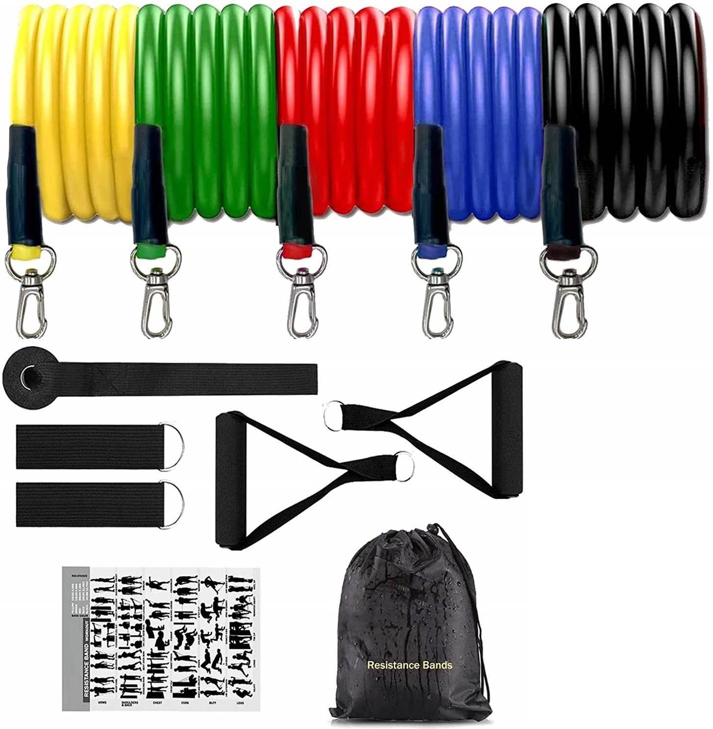 ActrovaX IVI®-181-AZ-11pcs set of exercise bands Resistance Tube
