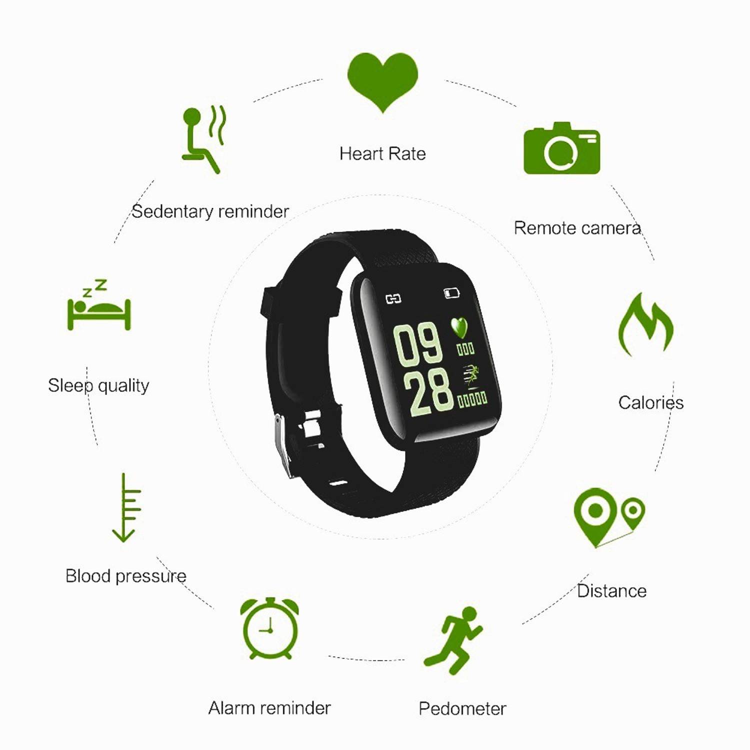 Amit Enterprises ID116 top latest wristband for unisex Smartwatch