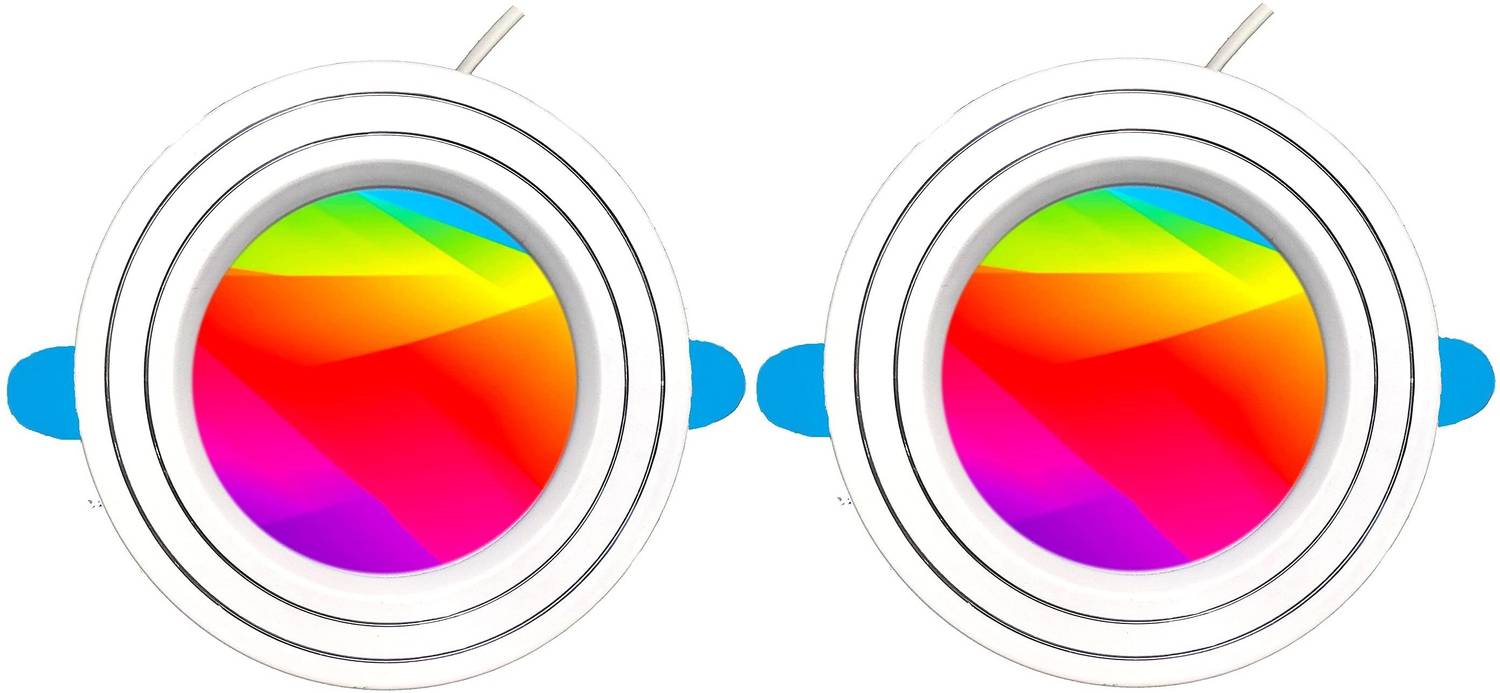 AMYSTY 9 Watt 7 Colour in 1 Pack of 2 Ceiling Light / Downlight / Conceal light (Red,Blue,Pink,Yellow,Green,White,Orange) Recessed Ceiling Light Ceiling Lamp