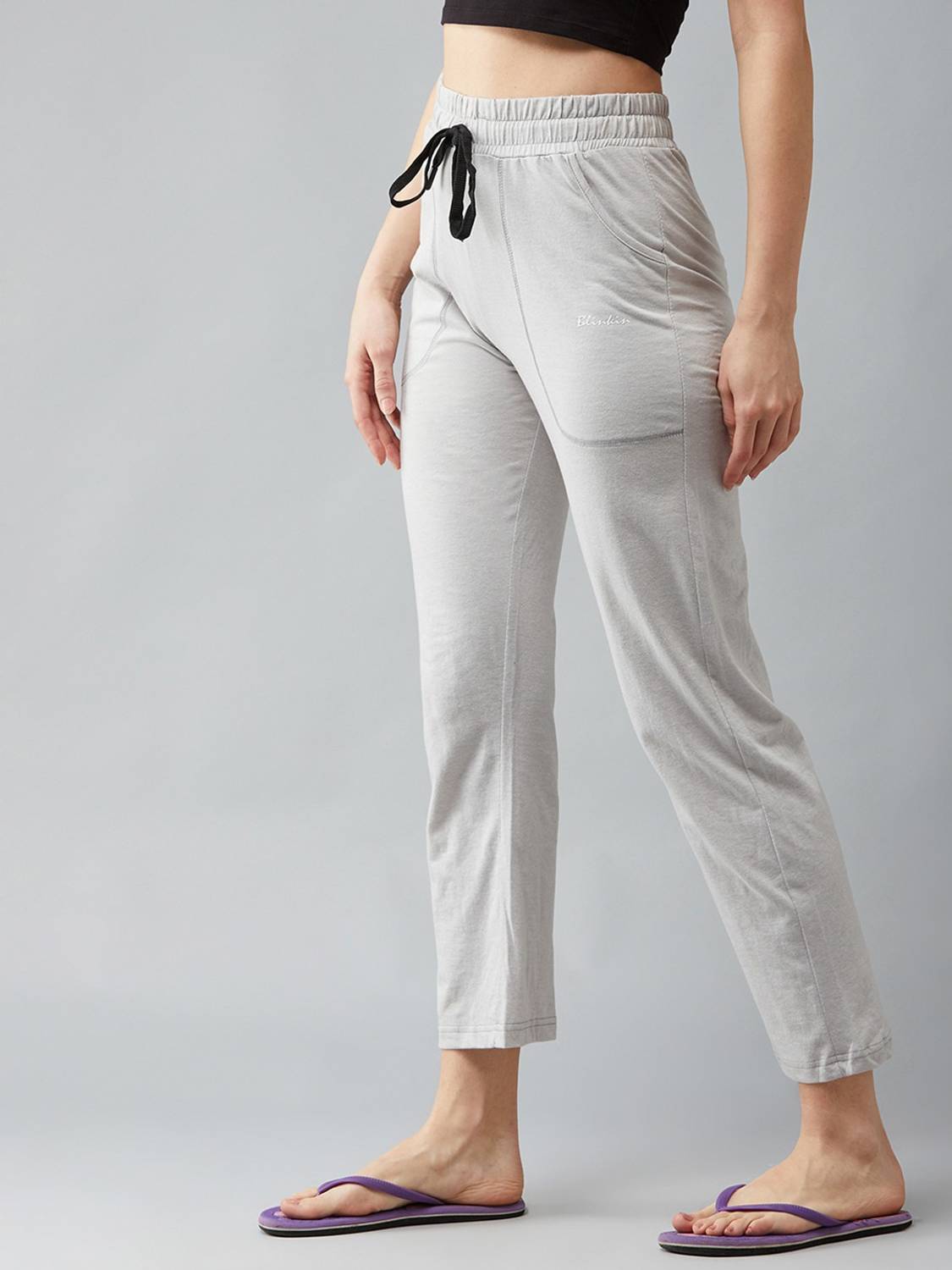 BLINKIN Solid Women Grey Track Pants