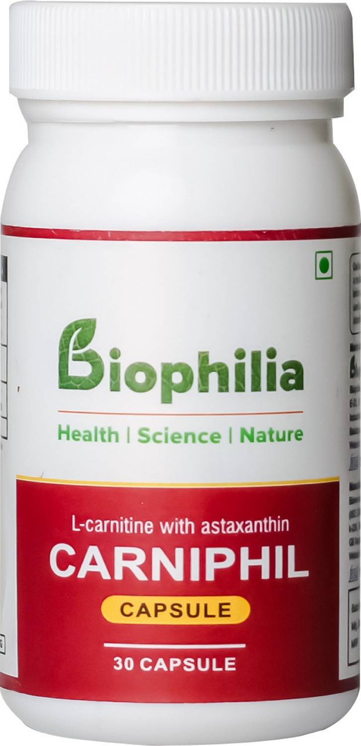 Biophilia CARNIPHIL (L-Carnitine with Astaxanthin) 30 capsules pack of 1  Price in India