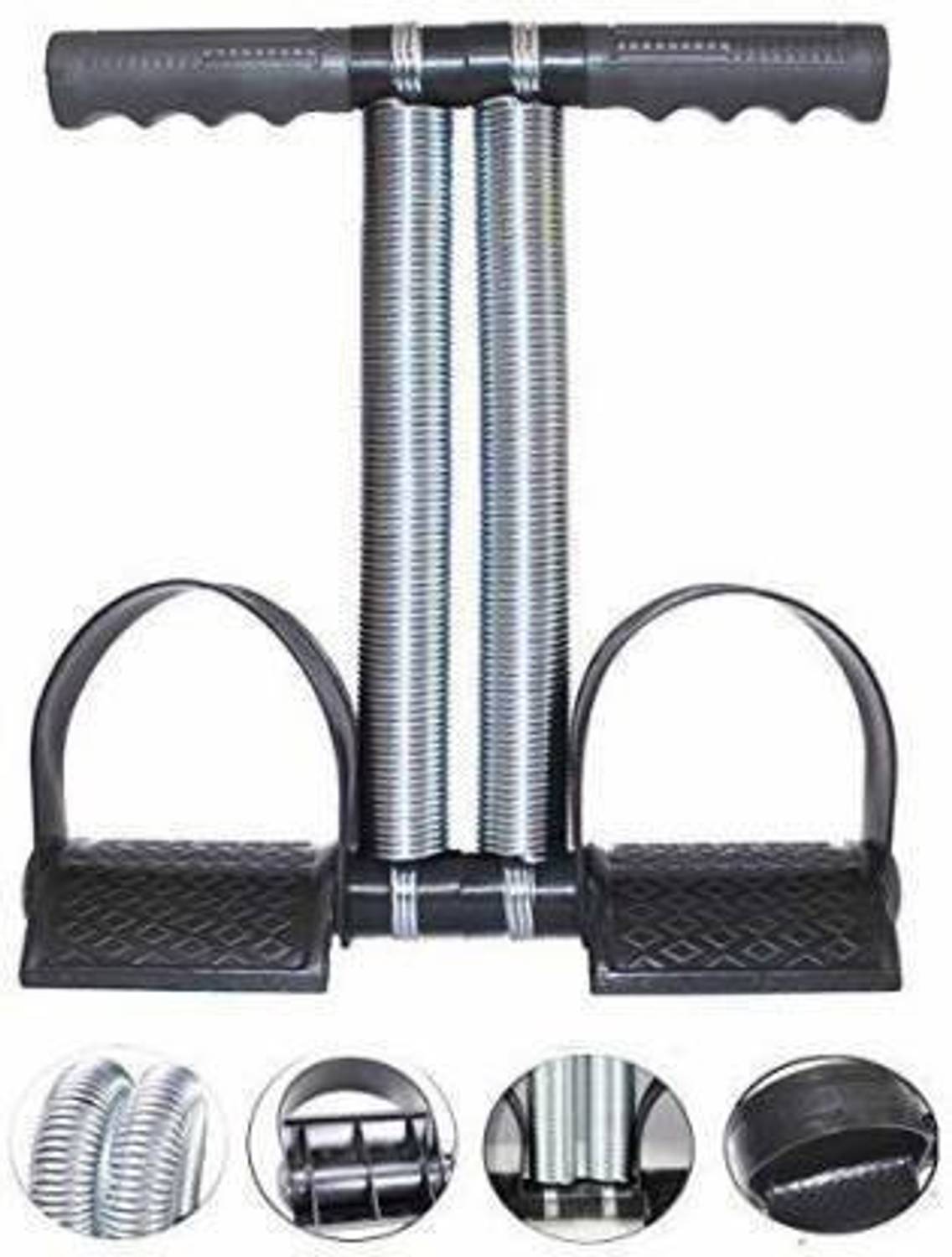 Battlestar Double Spring Combo Double Tube Resistance Band Ab Exerciser (GREY) Ab Exerciser Ab Exerciser