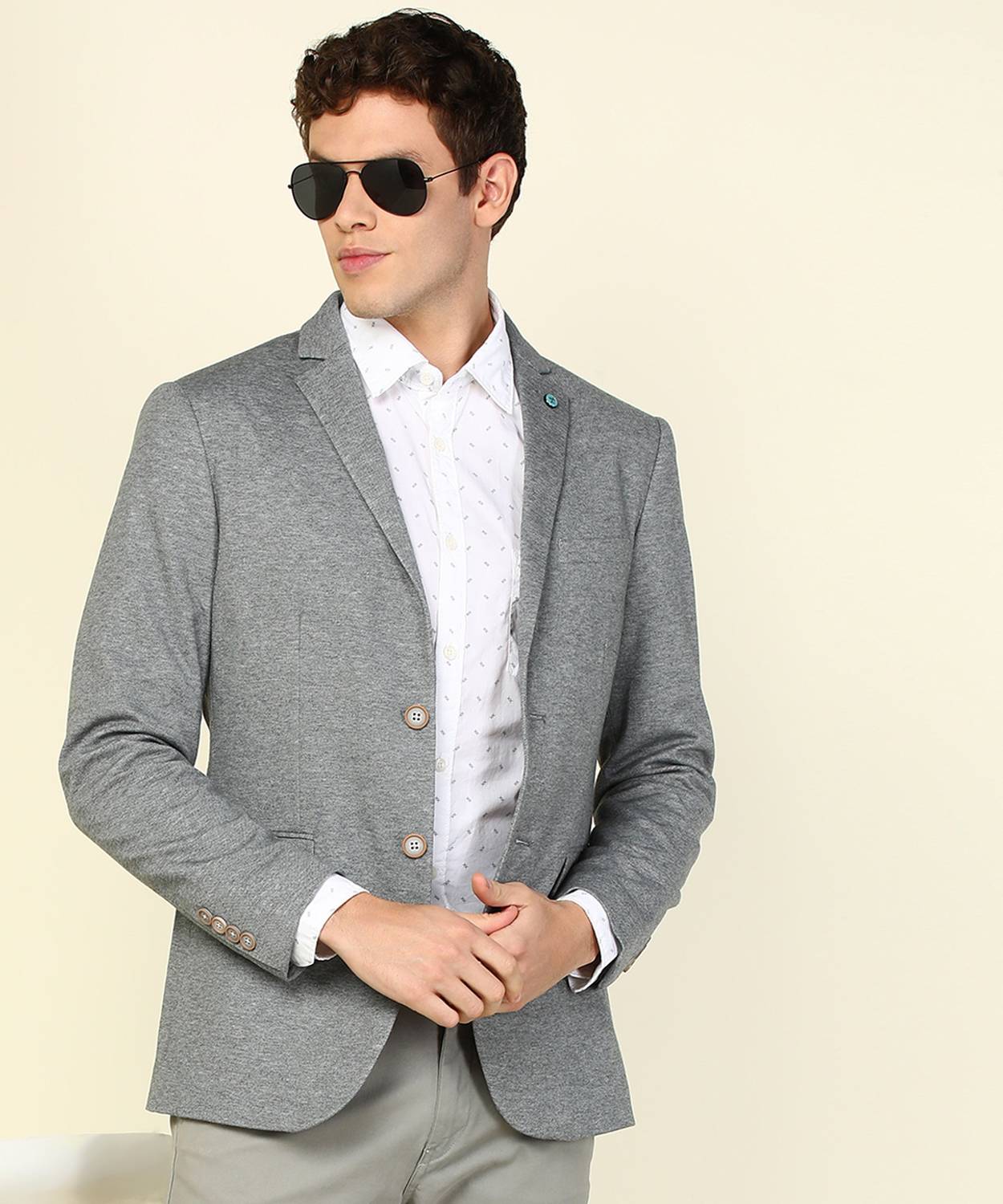 Arrow Newyork Self Design Single Breasted Casual Men Blazer