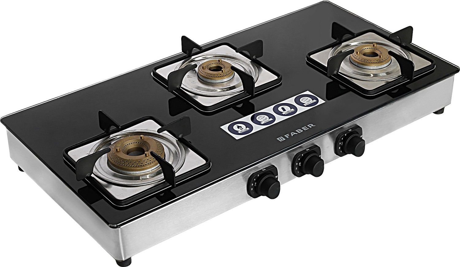 Image of FABER Supreme Plus C 3BB Glass Manual Gas Stove