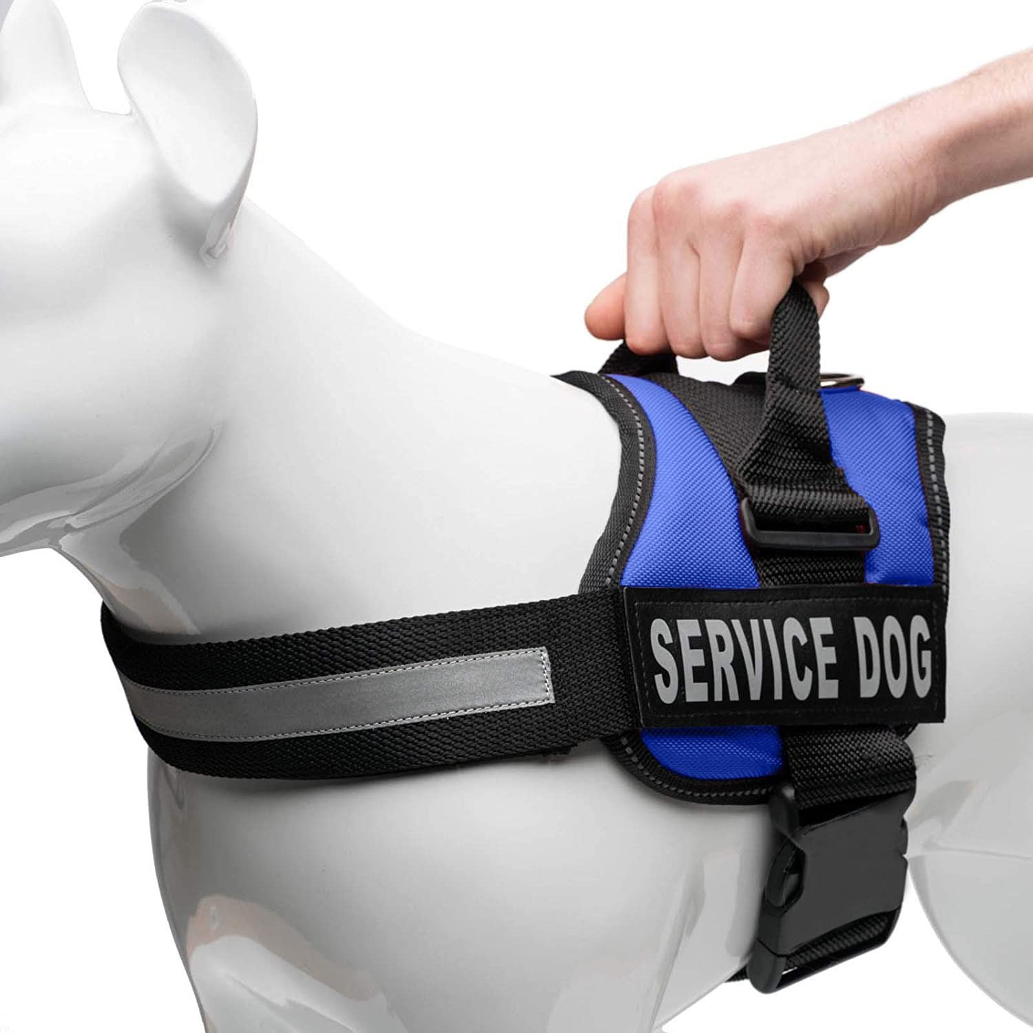 Image of Genesis Pet Dog Harness, Chest Body Belt for Dogs. Size Small, Blue Choke-Free Double Padded Vest with Adjustable Neck and Chest Service Dog Harness 18 inch - 23 inch inches Dog Standard Harness