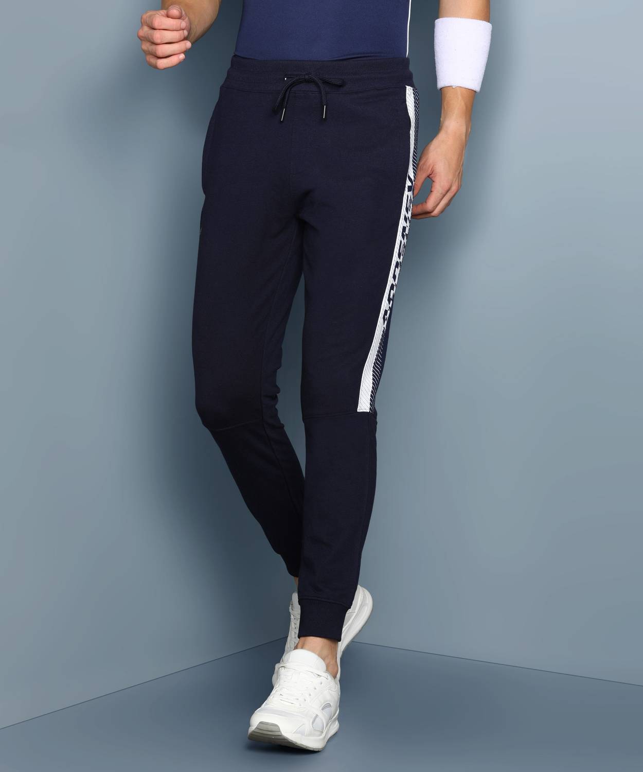 Adrenex Printed Men Blue Track Pants