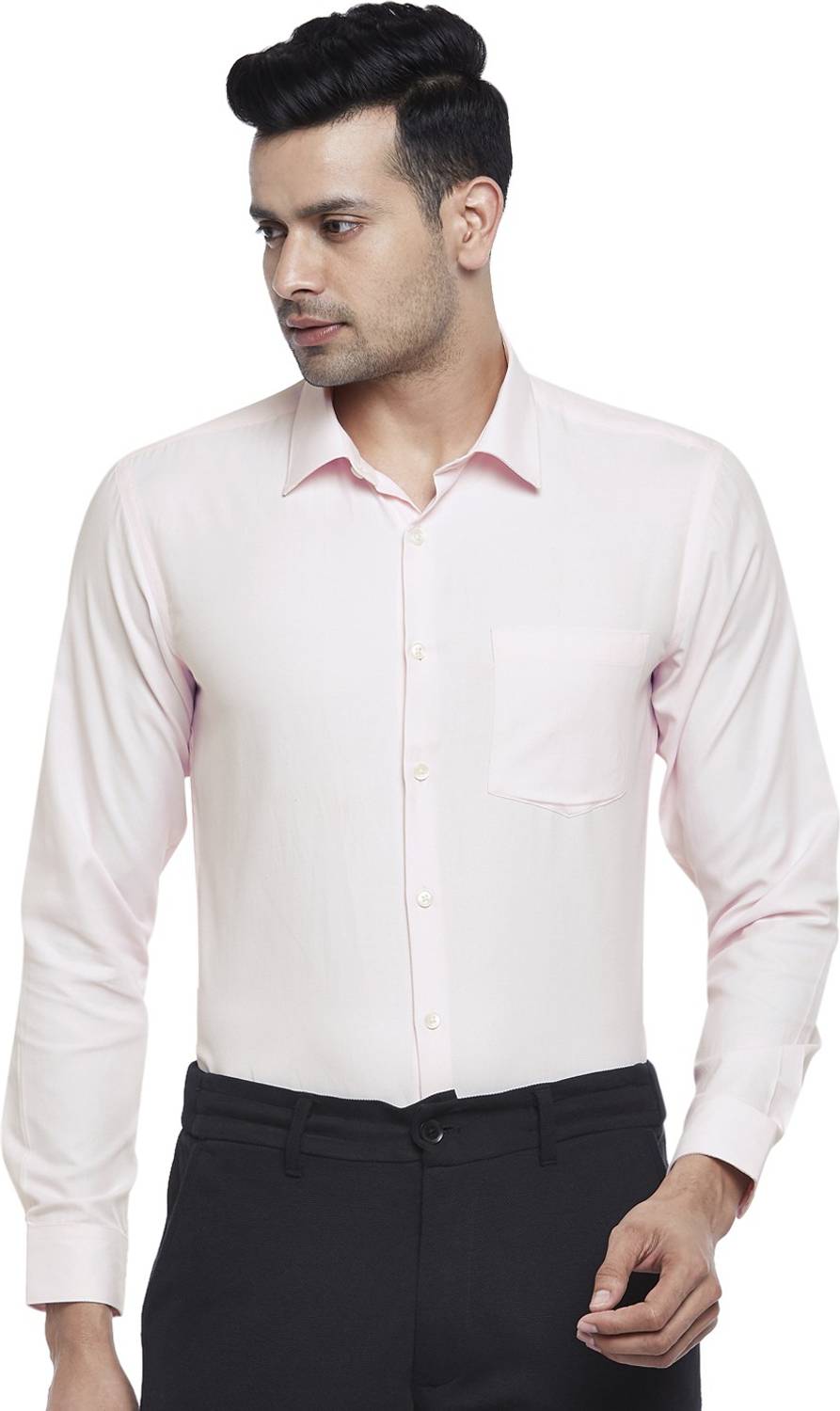 Byford by Pantaloons Men Solid Formal Pink Shirt