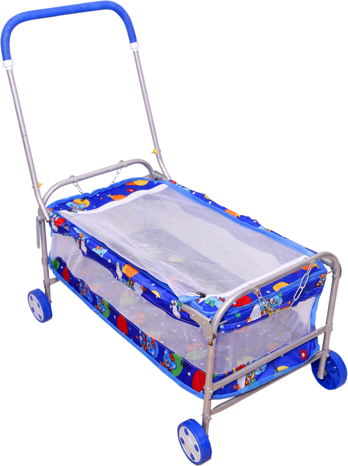 Image of STEELOART Baby Cradle for new born baby with attractive colur and metallic finish (Blue) Bassinet
