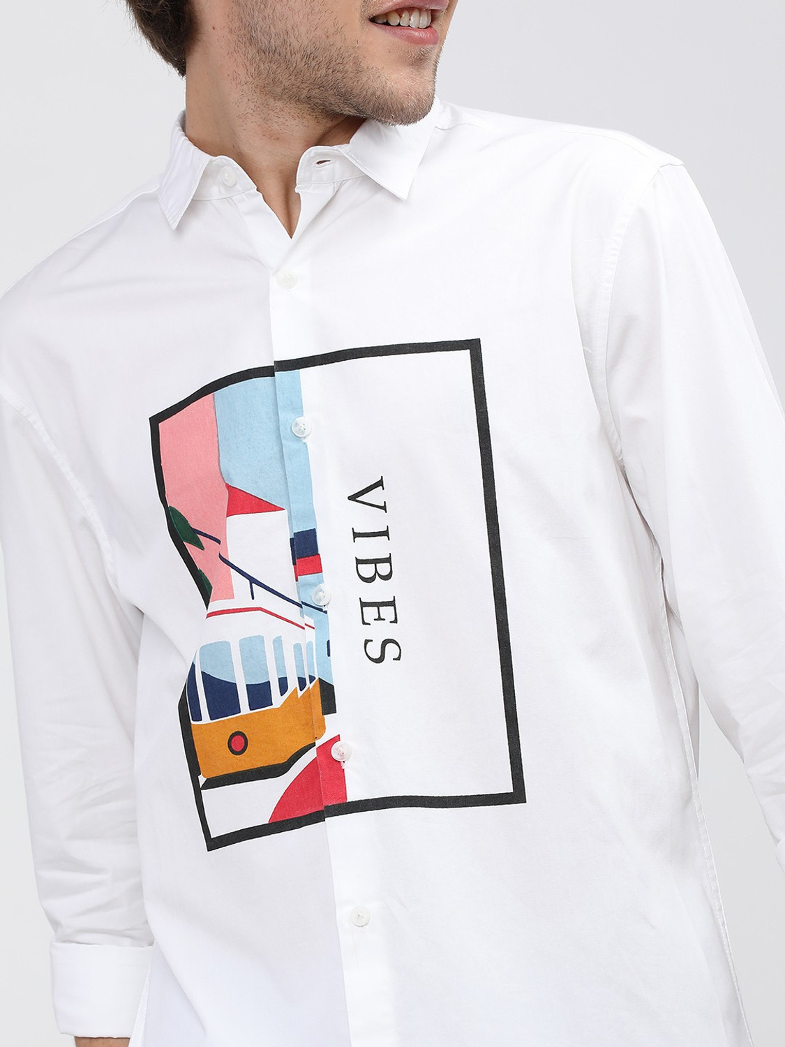 Image of HIGHLANDER Men Solid Casual White Shirt