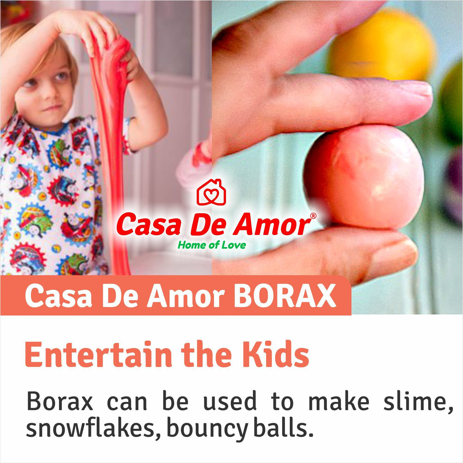 Image of Casa De Amor Essential Borax Powder, 100% Pure for Whitening & Cleaning and Slime (5 Kg) Stain Remover