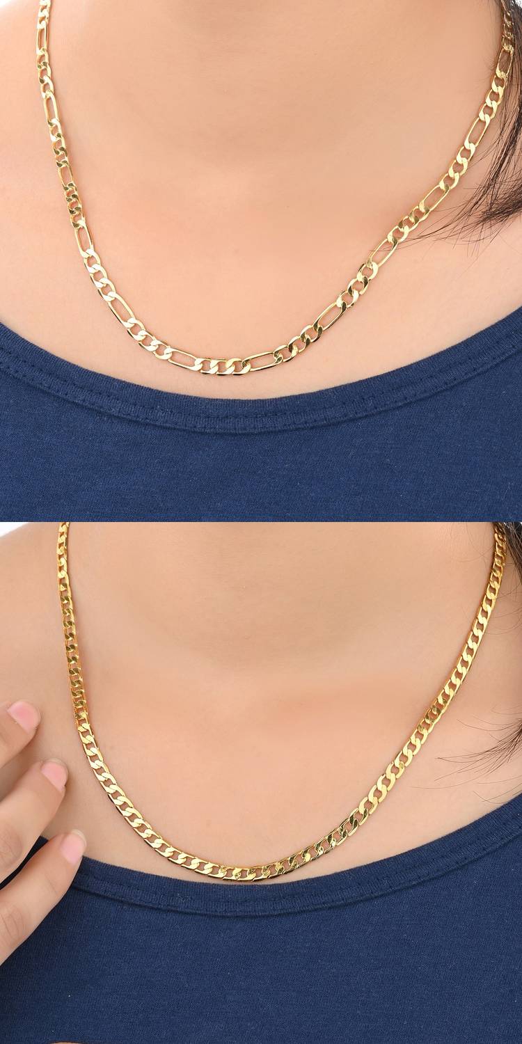 AanyaCentric 22inches Long Trendy Fancy Latest Design Neck Chain Combo Pack for Men Women Gold-plated Plated Brass Chain Set