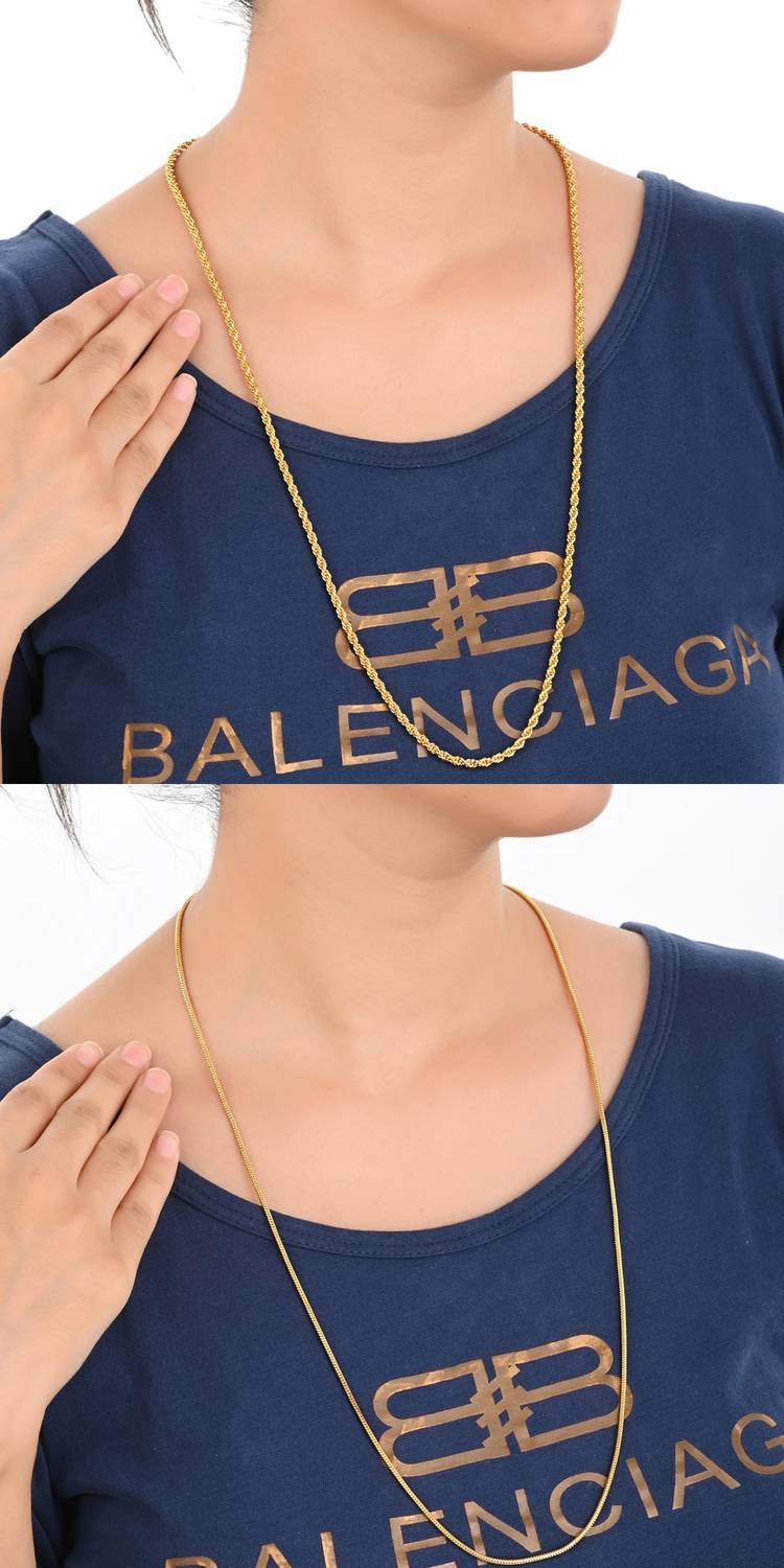 AanyaCentric 28inches Long Trendy Fancy Latest Design Neck Chain Combo Pack for Men Women Gold-plated Plated Metal Chain Set