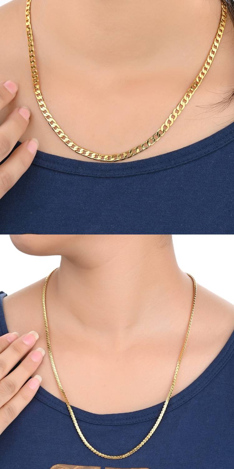 3SIX5 22inches Long Trendy Fancy Latest Design Neck Chain Combo Pack for Men Women Gold-plated Plated Metal Chain Set