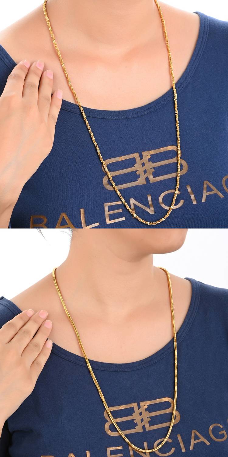 AanyaCentric 28inches Long Trendy Fancy Latest Design Neck Chain Combo Pack for Men Women Gold-plated Plated Metal Chain Set