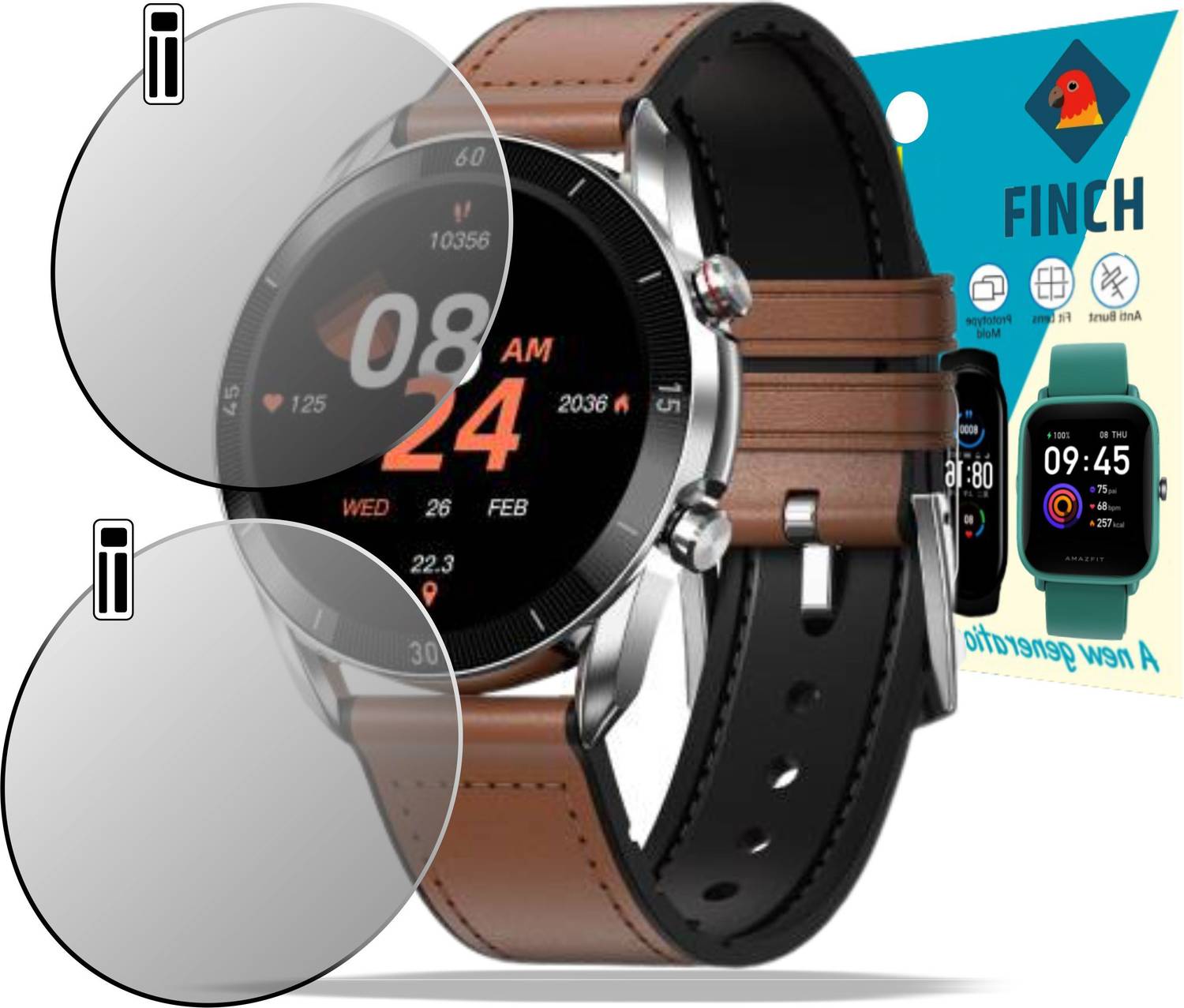 FINCH Tempered Glass Guard for Fire Boltt Almighty Bluetooth - Image 1