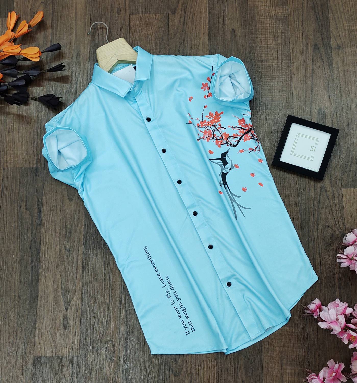 peacecraft Men Printed Casual White Shirt