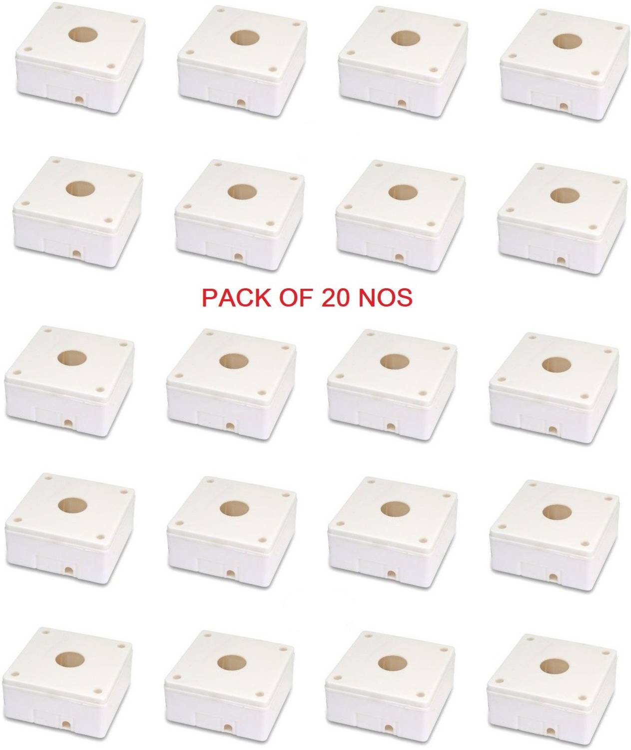 99Gems PVC Junction Box FOR CCTV CAMERA (PACK OF 20) Square Softbox