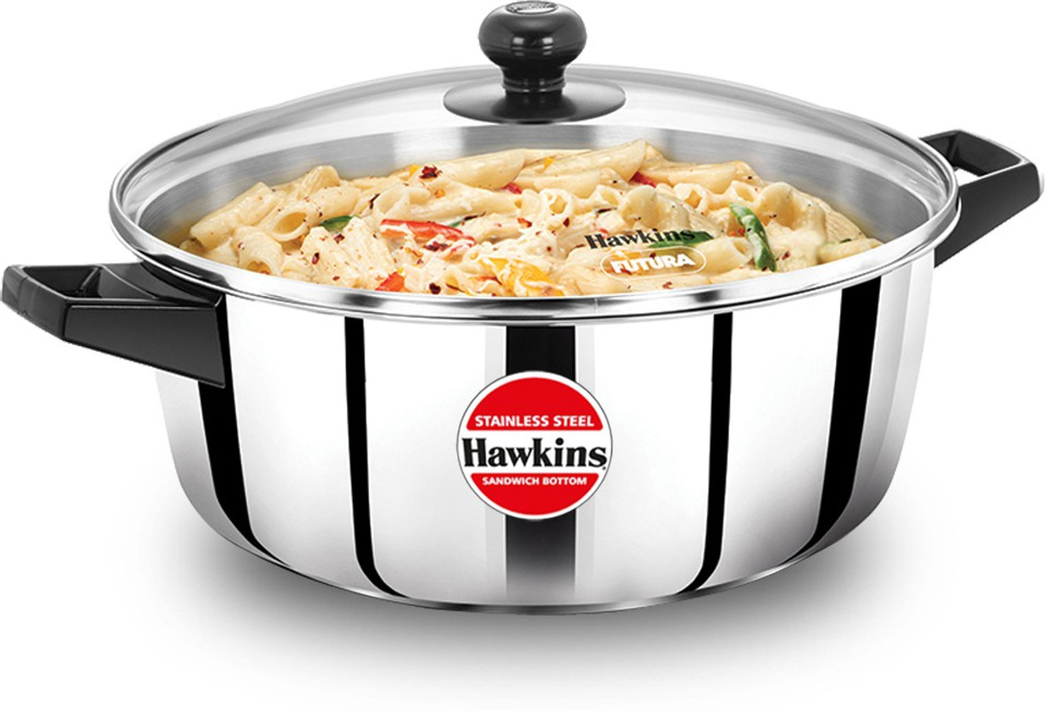 Image of Hawkins Stainless Steel Induction with Glass Lid (SSCB50G) Cook and Serve Casserole