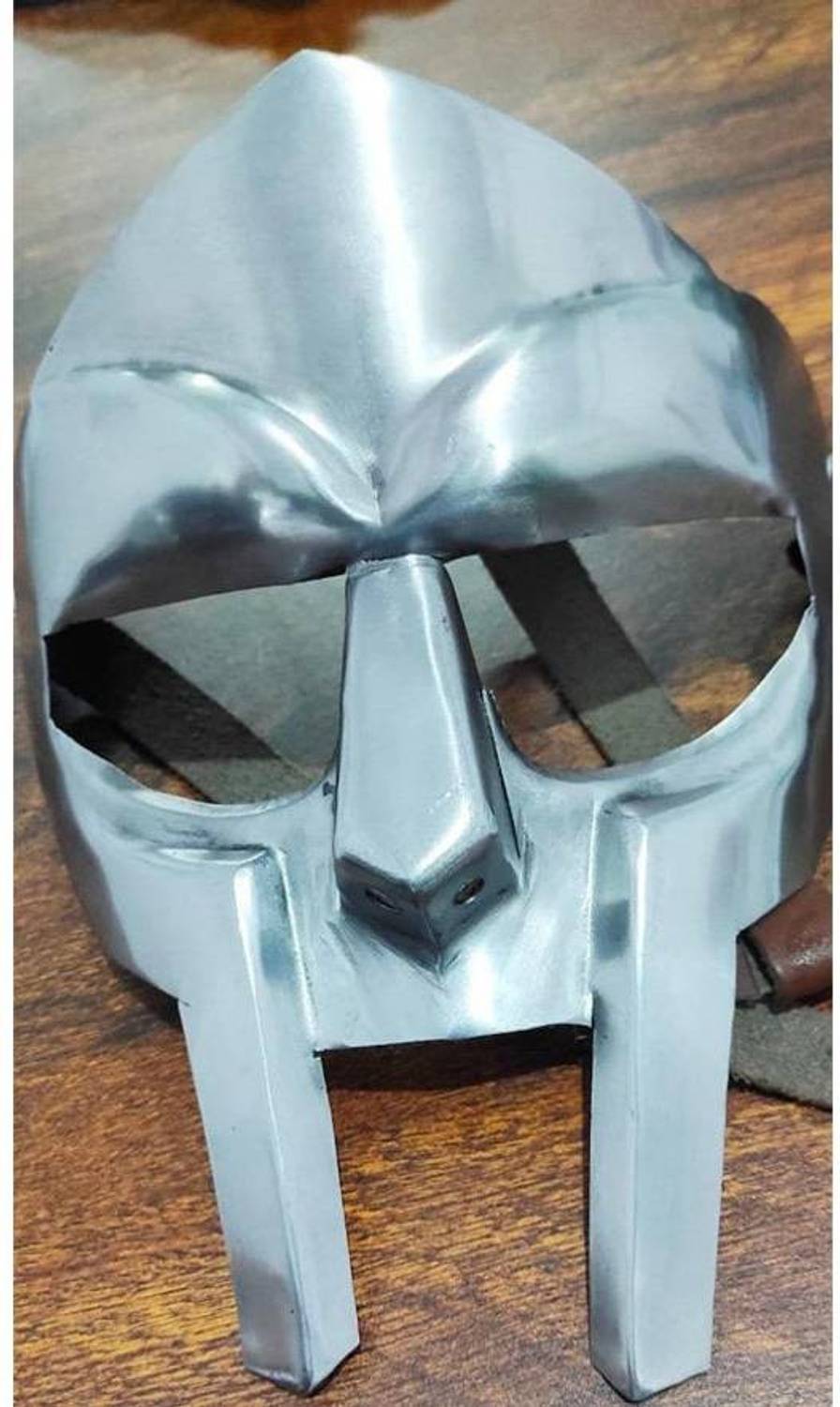 Masque MF DOOM DOOM - Style Médiéval Visage En Acier Doux - Forgé à La Main - Taille M - Neuf