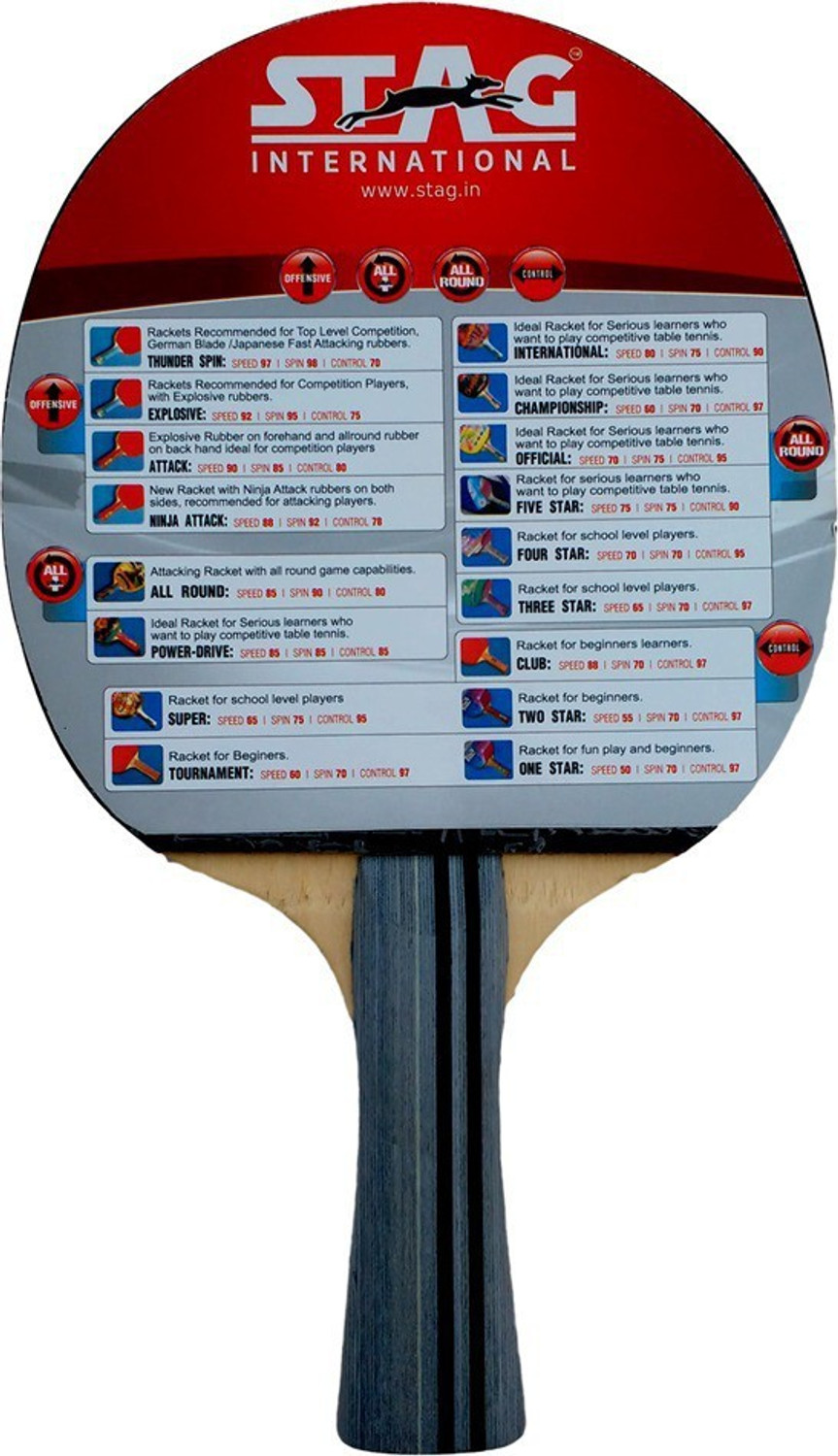 Image of STAG International Red, Black Table Tennis Racquet