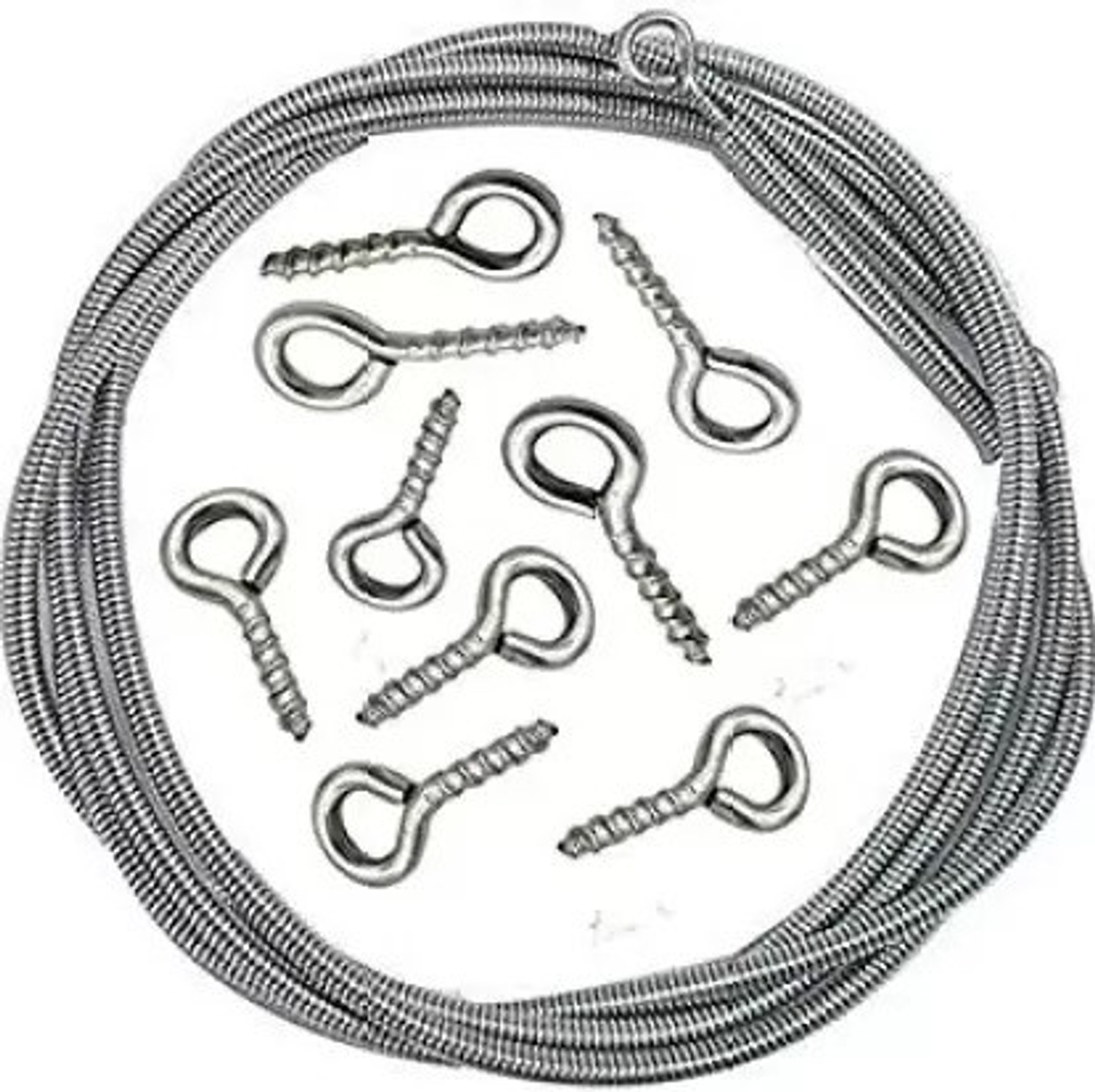 Image of MINSALES wire spring for Window Curtain Net Cord Kit with Pack of (12 Hooks / 20 METER) Curtain Ring with Hook