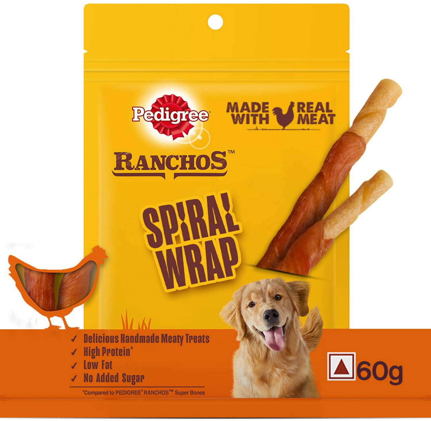 Image of PEDIGREE Ranchos Spiral Wrap and Smoky Flavor Chicken Dog Treat